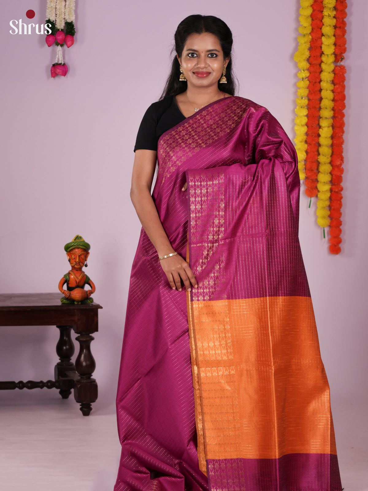 DLS11259 - Semi Rawsilk Saree - Shop on Shrus.com
