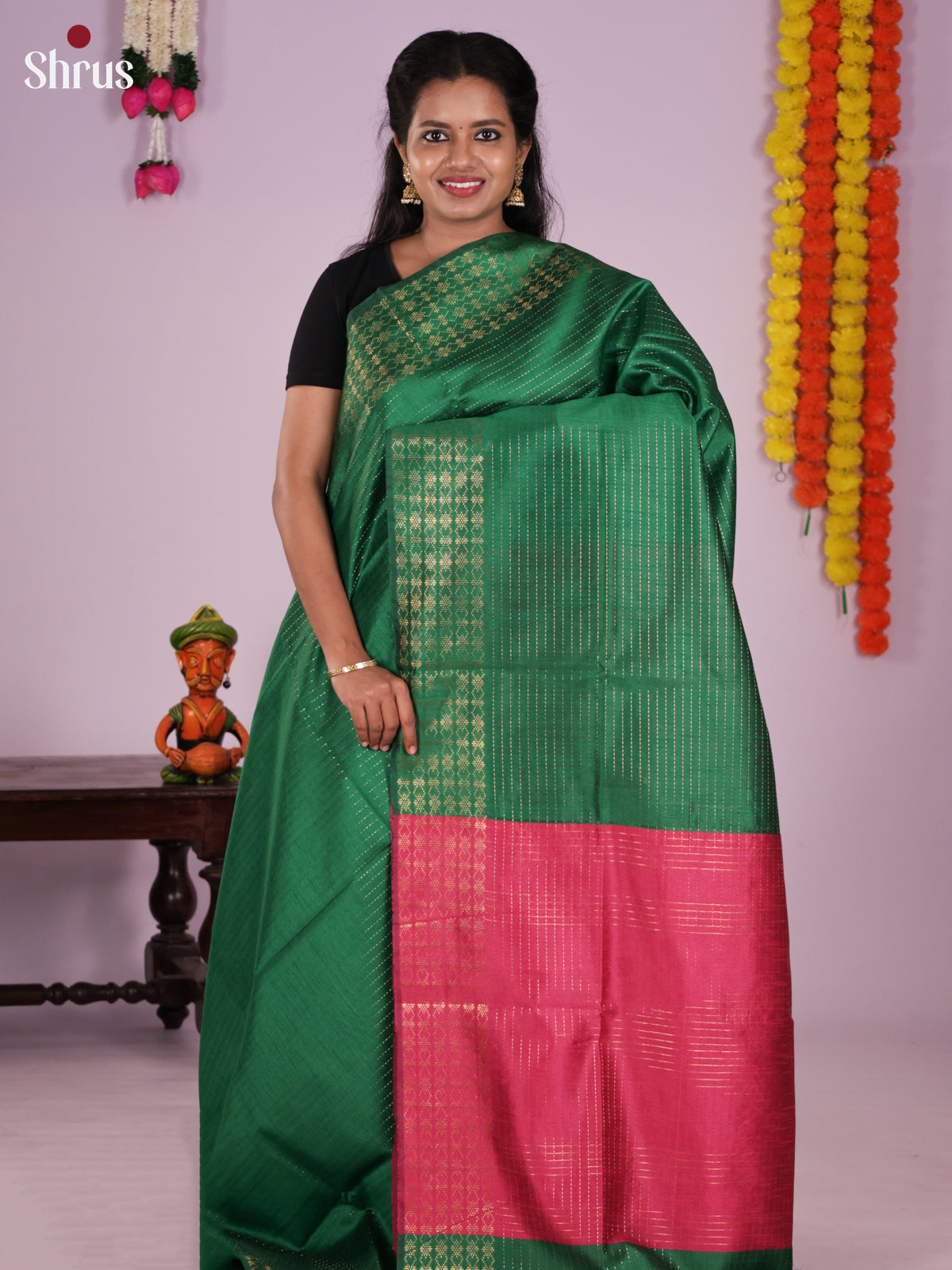 DLS11261 - Semi Rawsilk Saree - Shop on Shrus.com