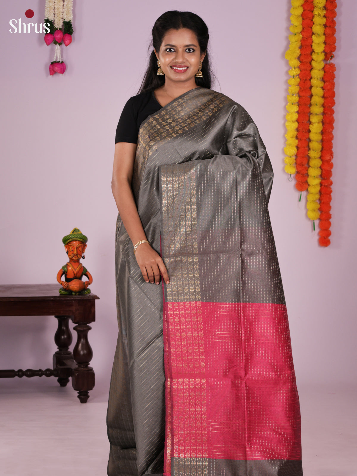 DLS11262 - Semi Rawsilk Saree - Shop on Shrus.com