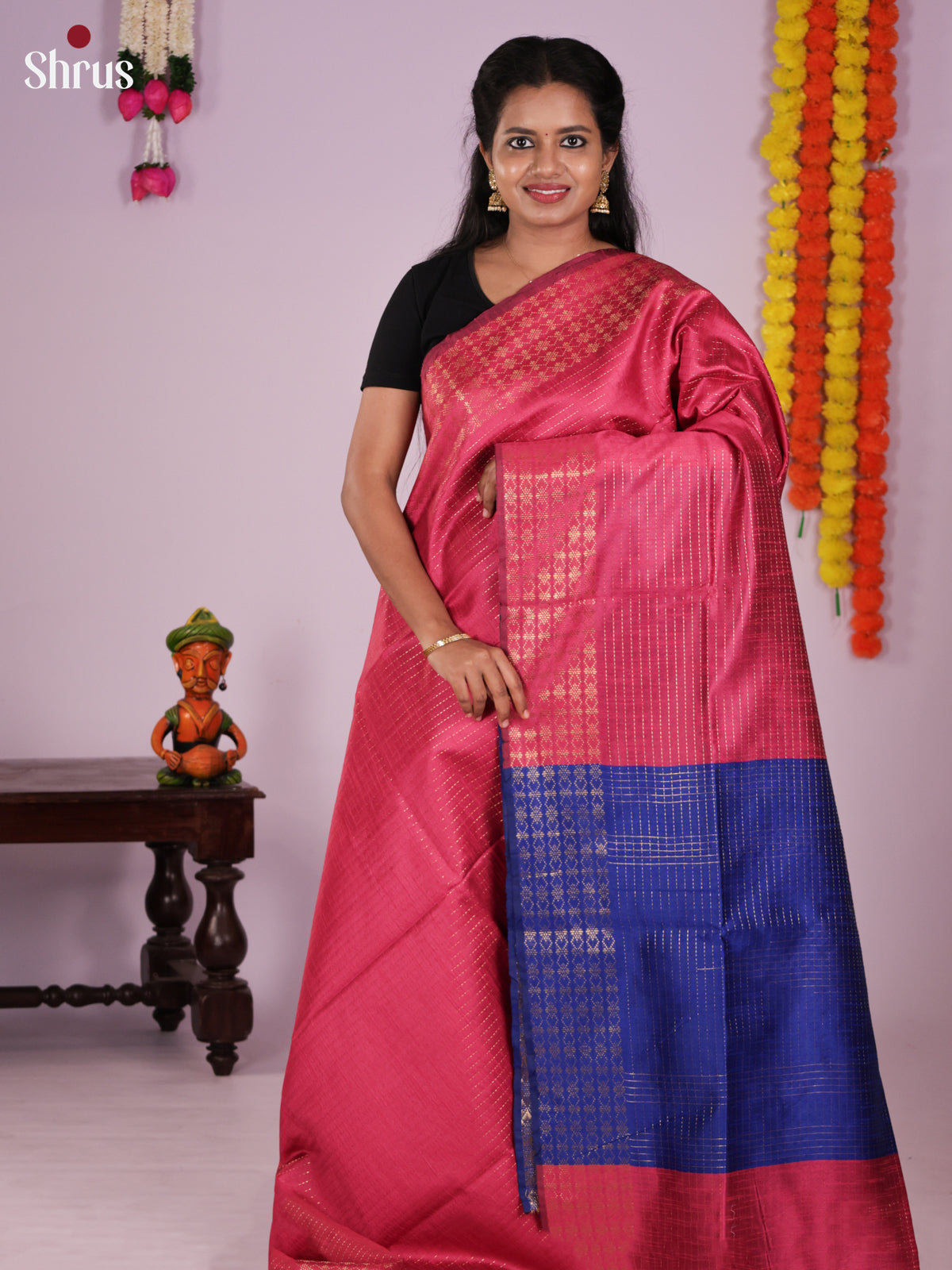 DLS11268 - Semi Rawsilk Saree - Shop on Shrus.com