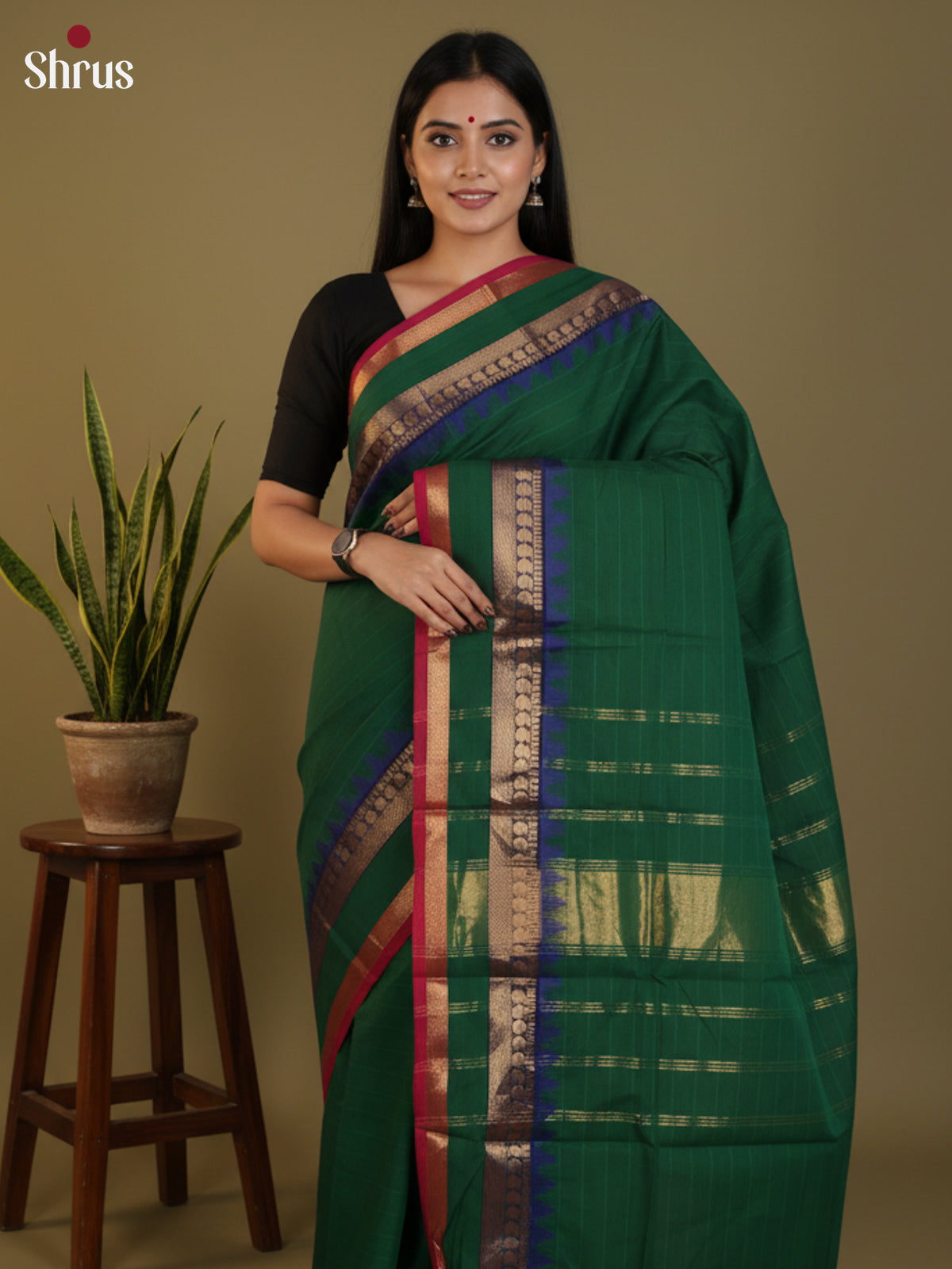 DLS13008 - Chettinad Cotton Saree - Shop on Shrus.com
