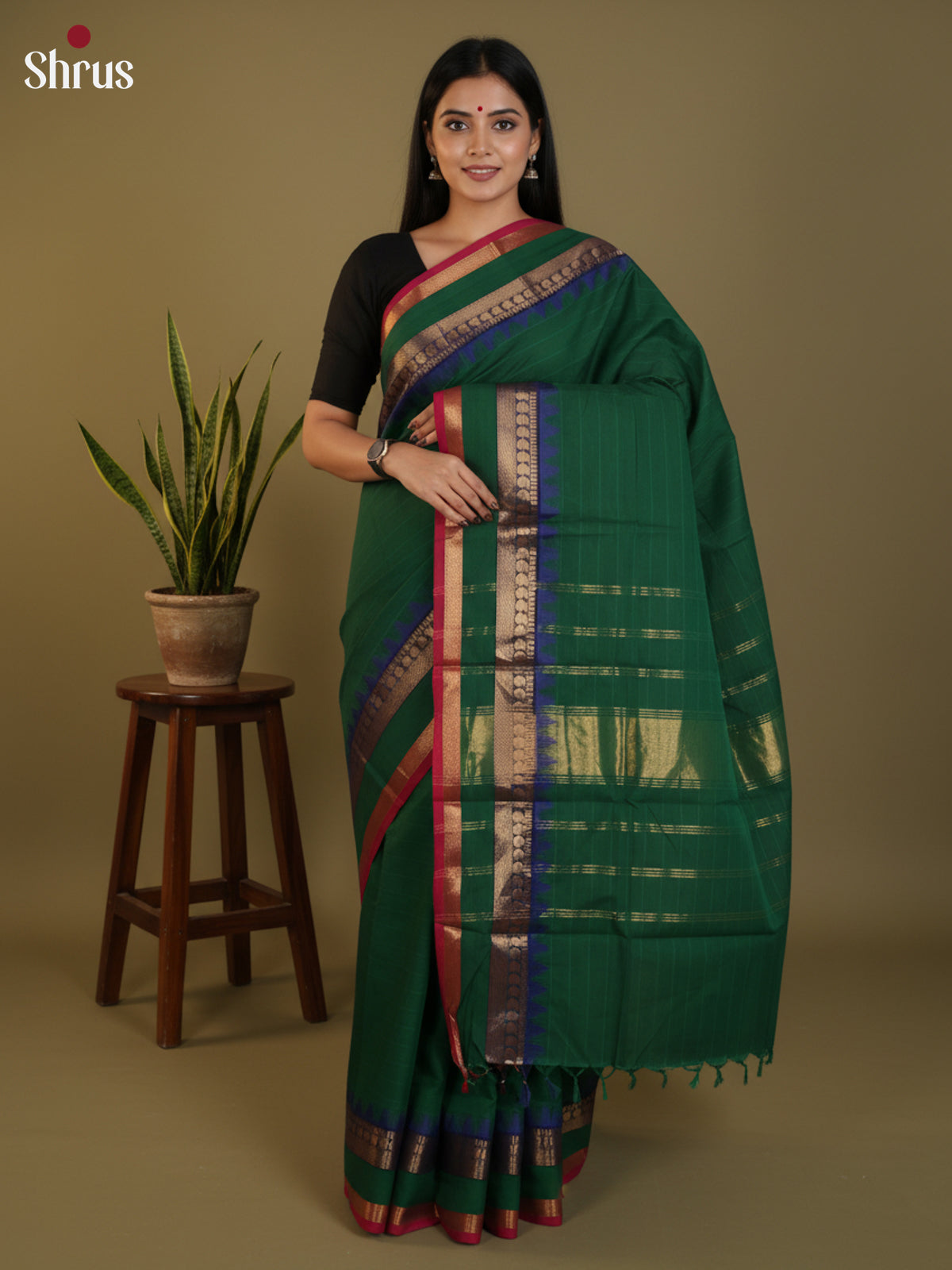 DLS13008 - Chettinad Cotton Saree - Shop on Shrus.com