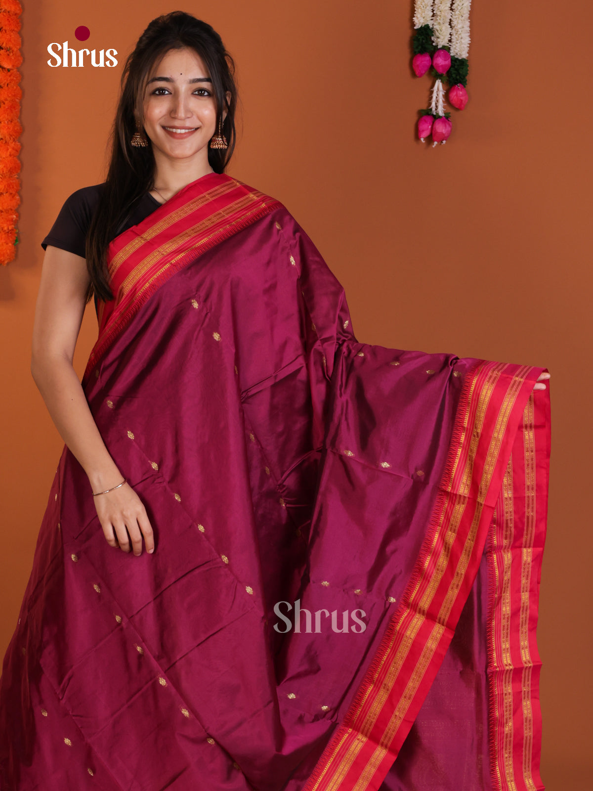 DLS13085 - Narayanpetsilk-halfpure Saree - Shop on Shrus.com