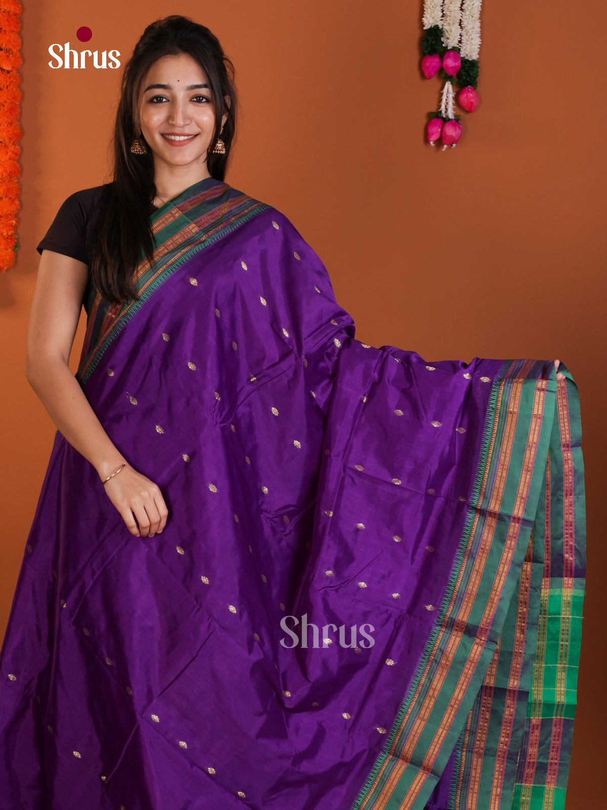 DLS13099 - Narayanpetsilk-halfpure Saree - Shop on Shrus.com