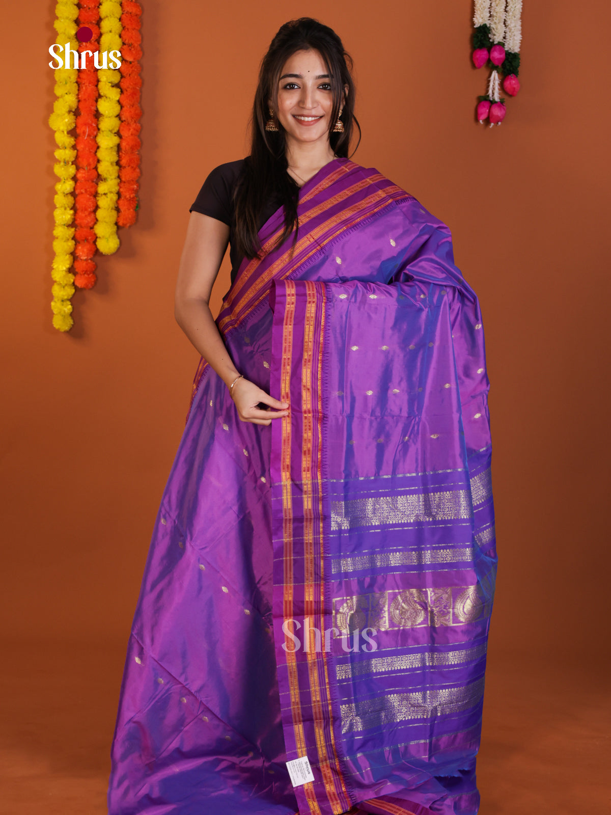 DLS13100 - Narayanpetsilk-halfpure Saree - Shop on Shrus.com