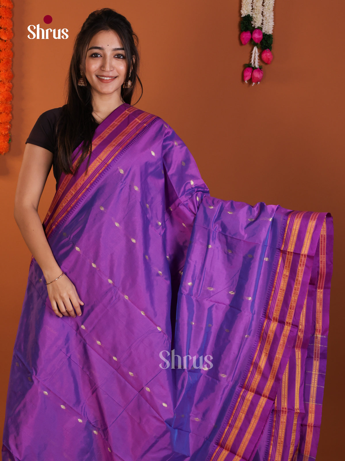 DLS13100 - Narayanpetsilk-halfpure Saree - Shop on Shrus.com
