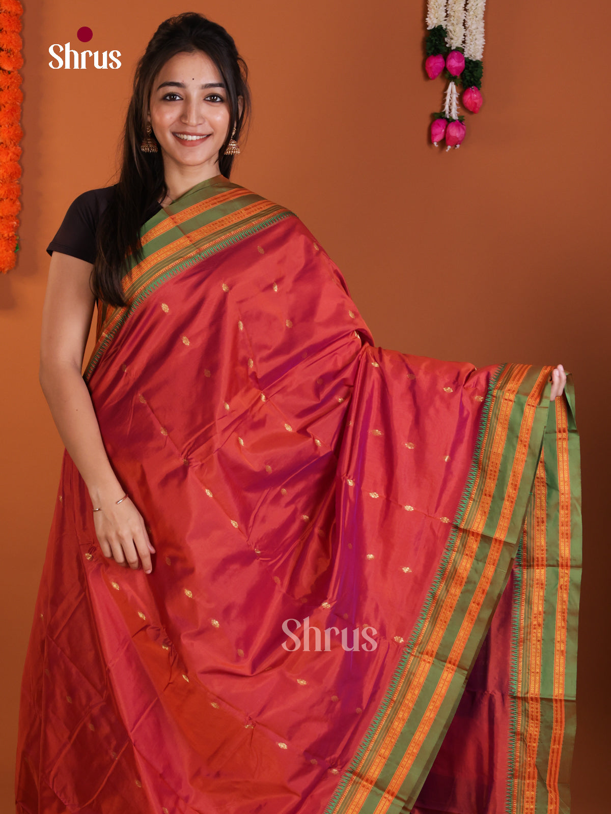 DLS13113 - Narayanpetsilk-halfpure Saree - Shop on Shrus.com