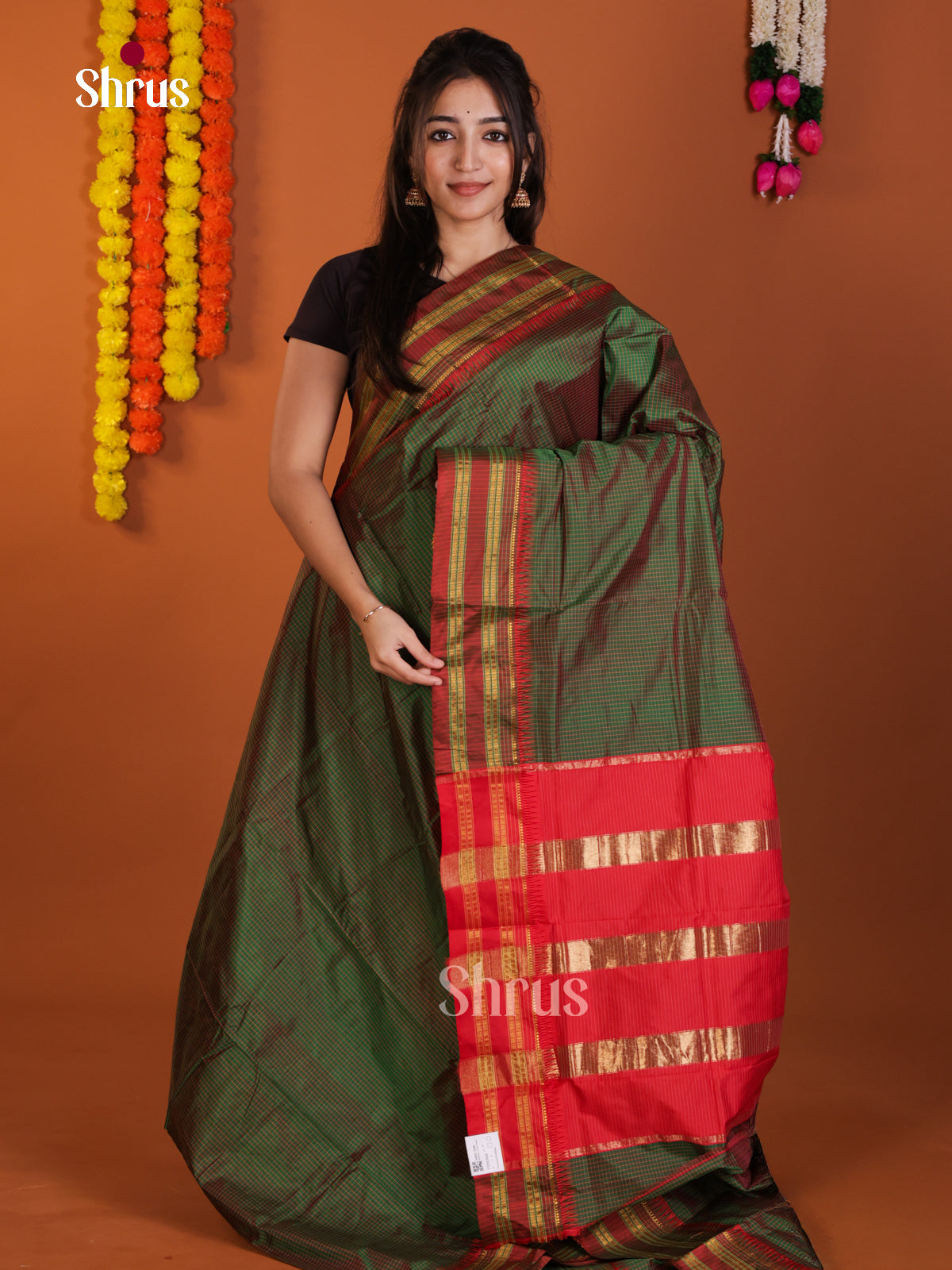 DLS13121 - Narayanpetsilk-halfpure Saree - Shop on Shrus.com
