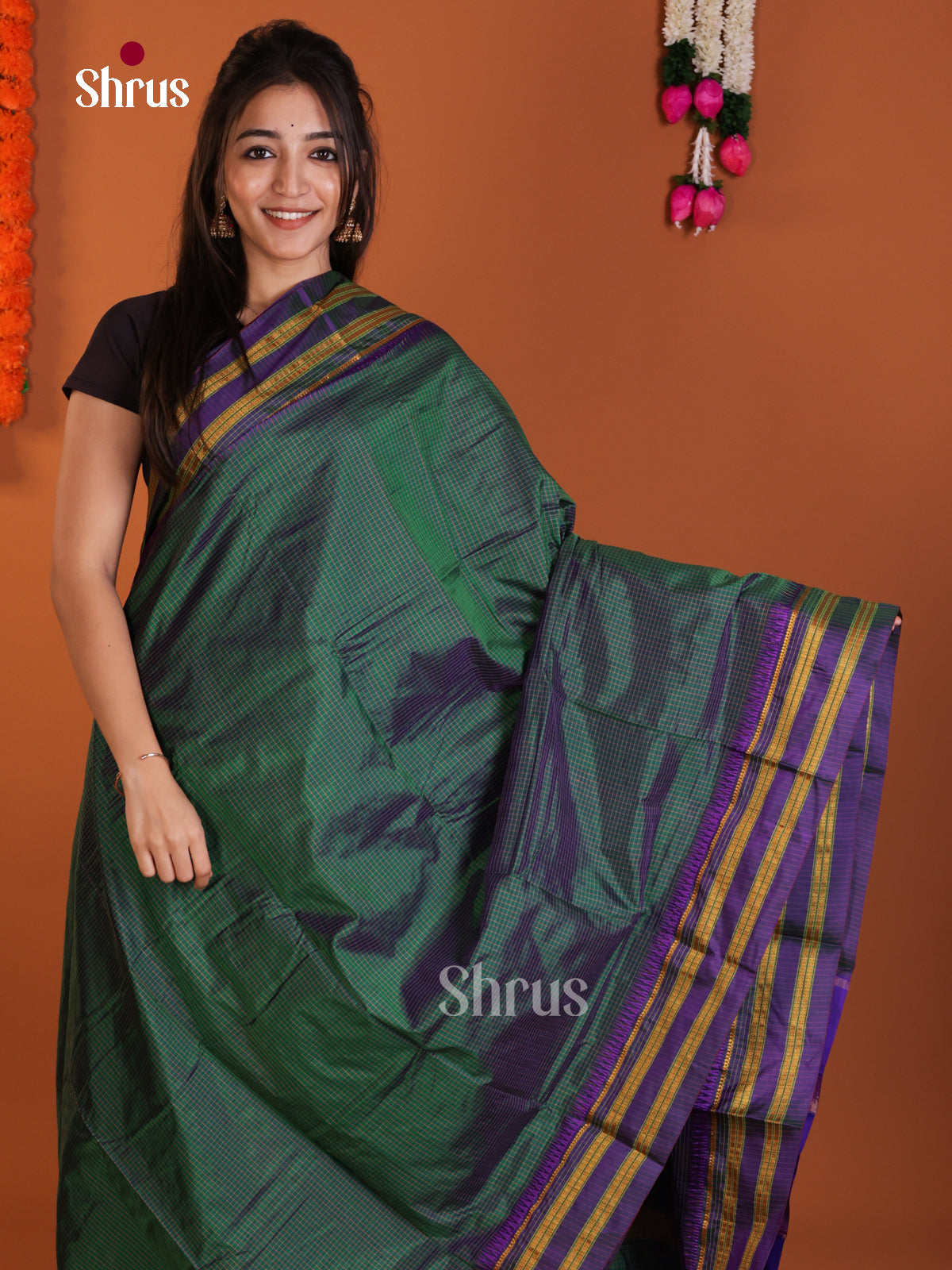 DLS13124 - Narayanpetsilk-halfpure Saree - Shop on Shrus.com