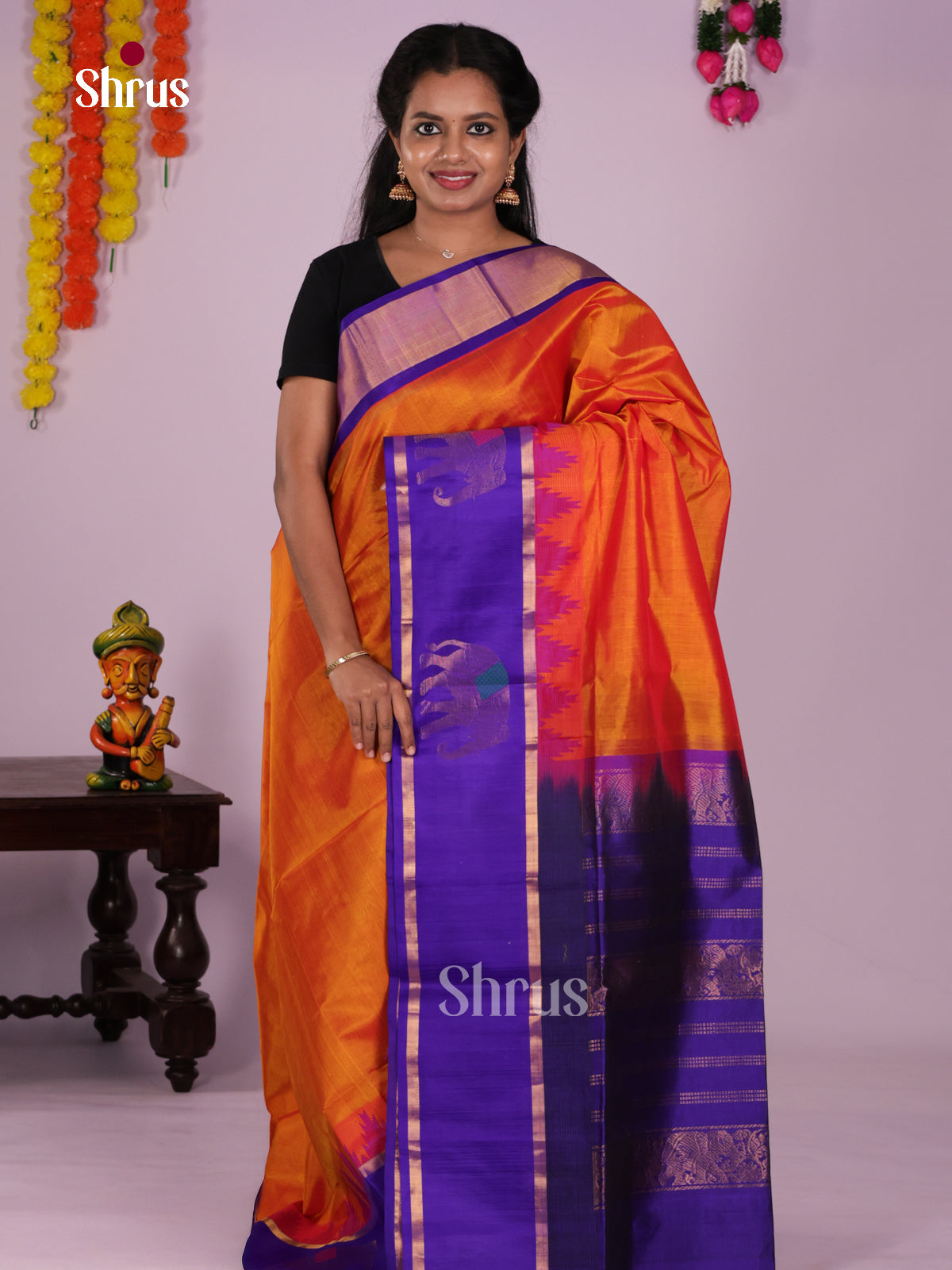 DLS15102 - Temple-border Saree
