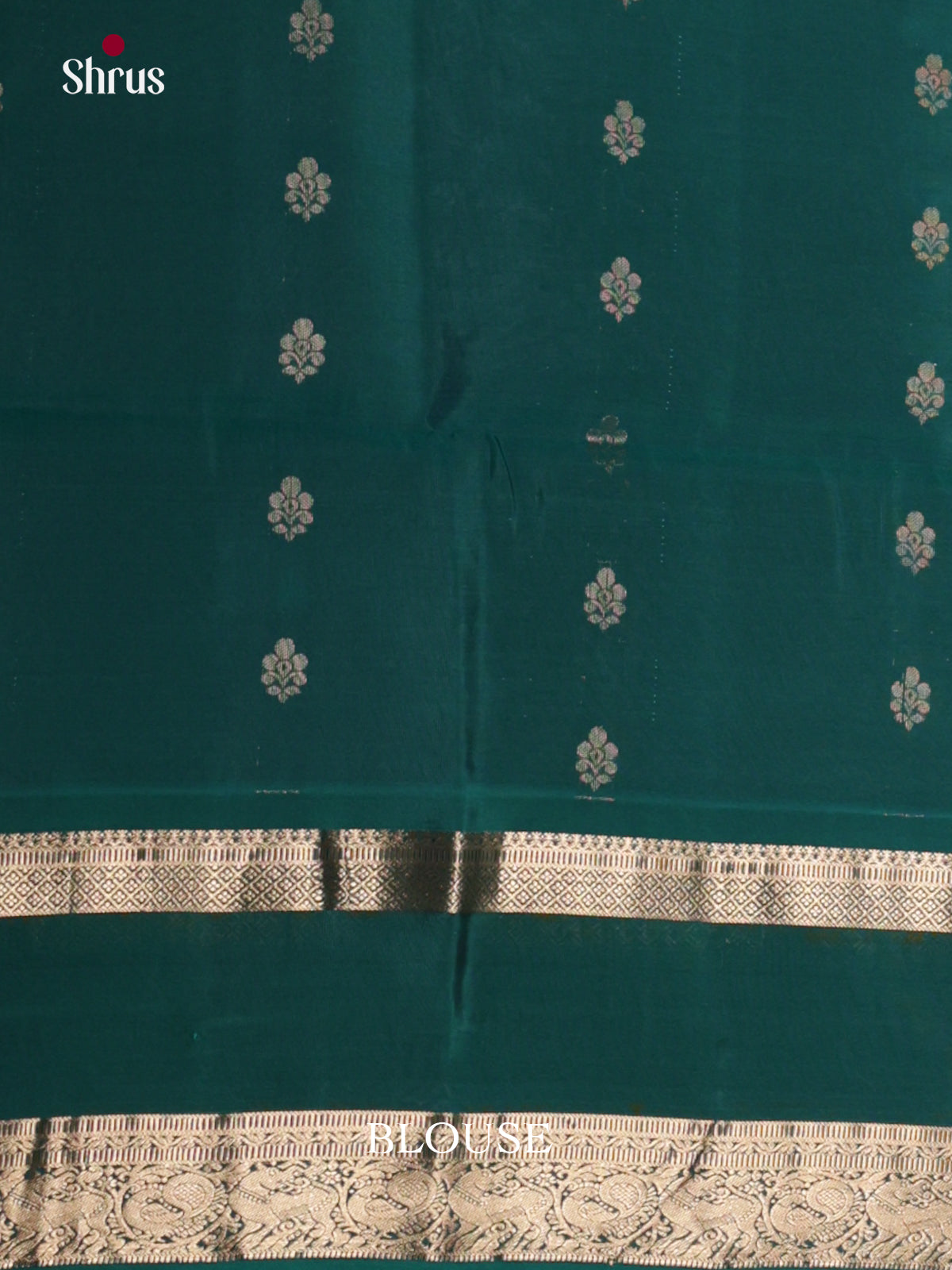 Timeless Mehandi Green & Green Soft Silk Saree with zari floral buttas & Brocade pallu - Shop on Shrus.com
