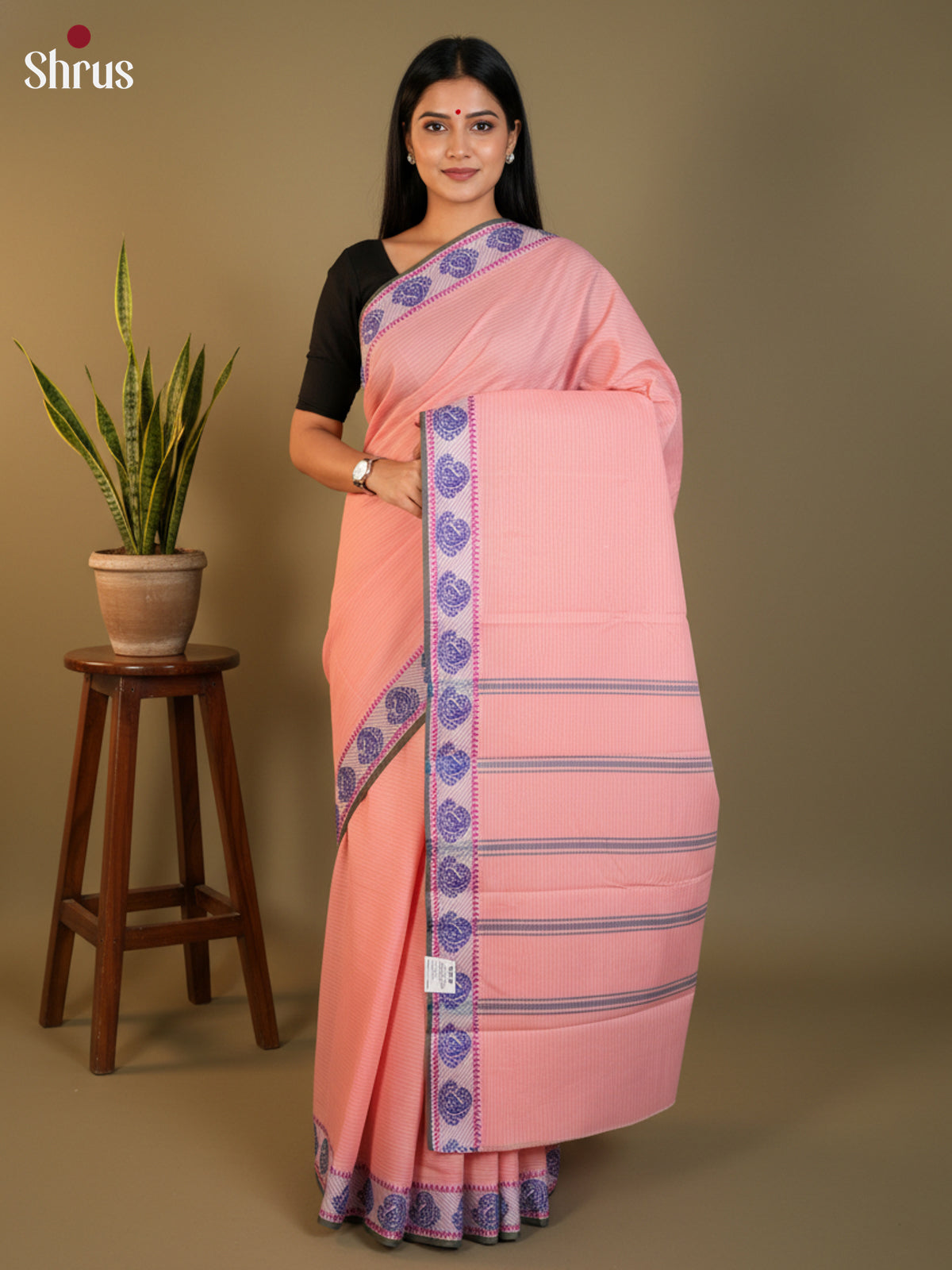 Pink - South Cotton Saree-DLS15202