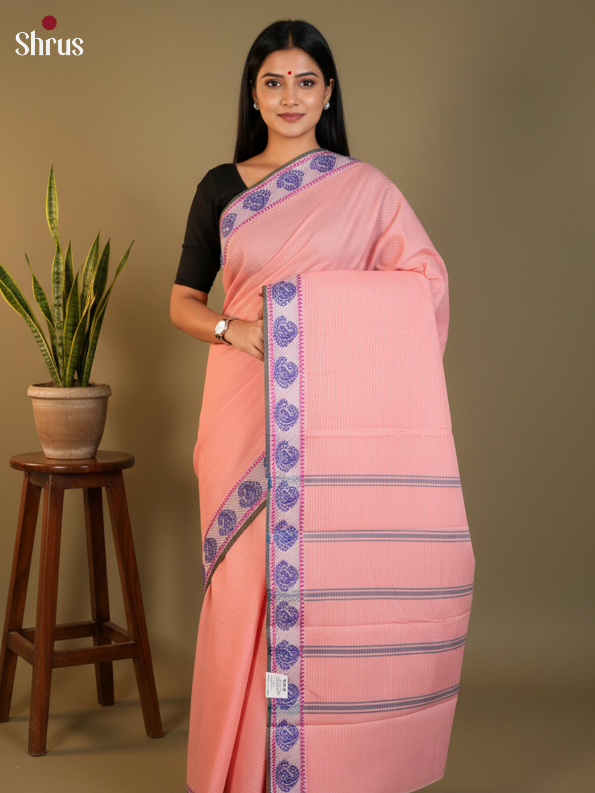 Pink - South Cotton Saree-DLS15202