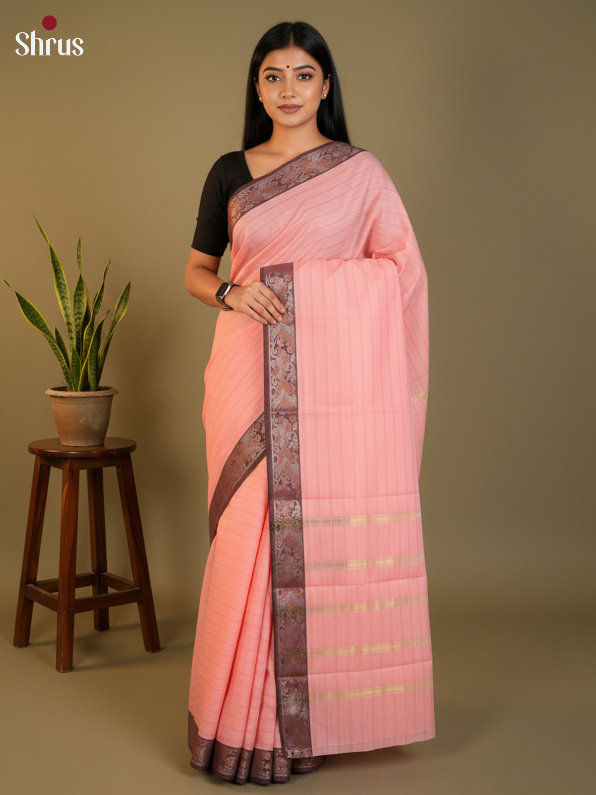 Pink & Purple- South Cotton Saree- DLS15206
