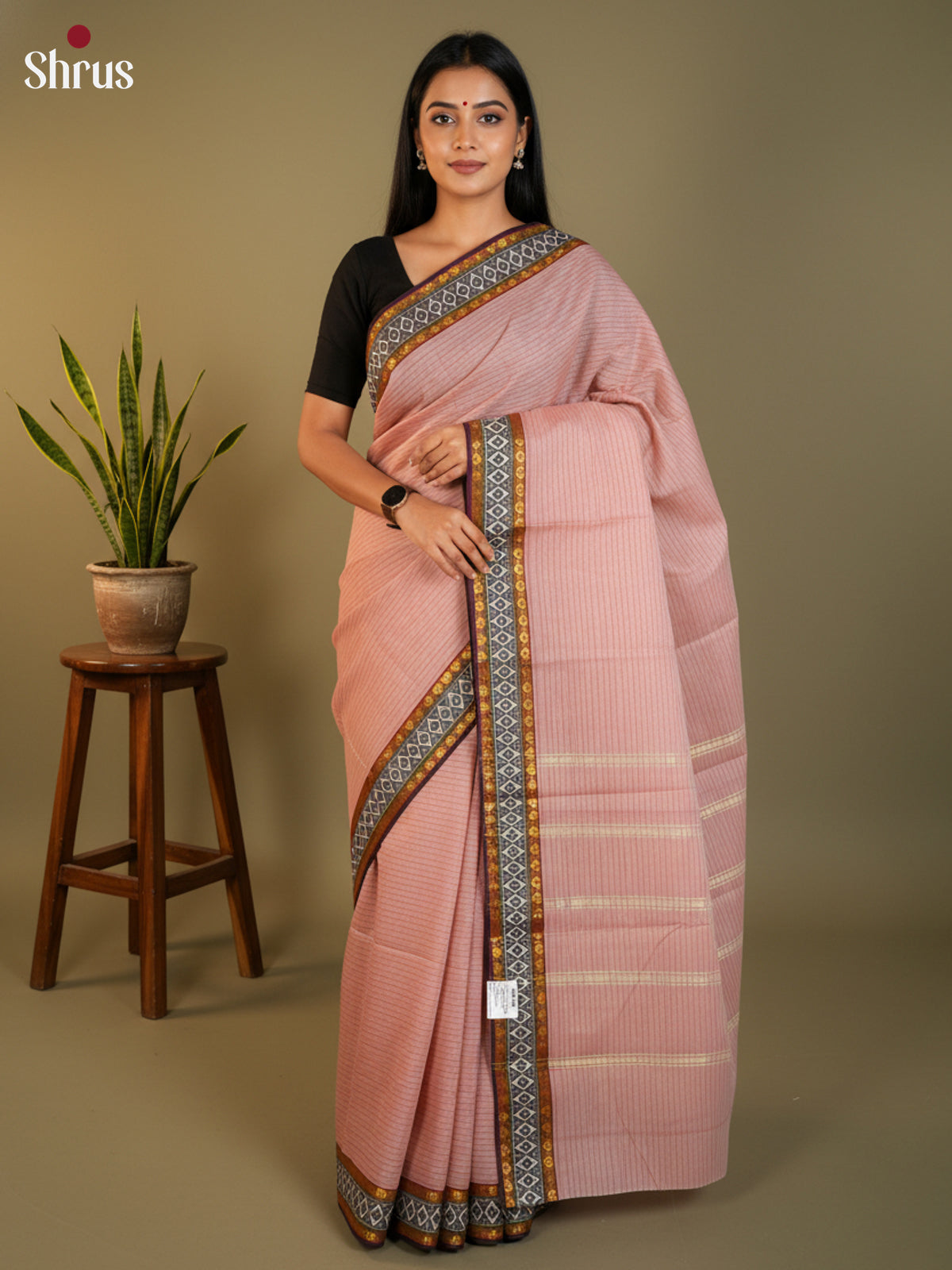 Onion Pink - South Cotton Saree- DLS15221