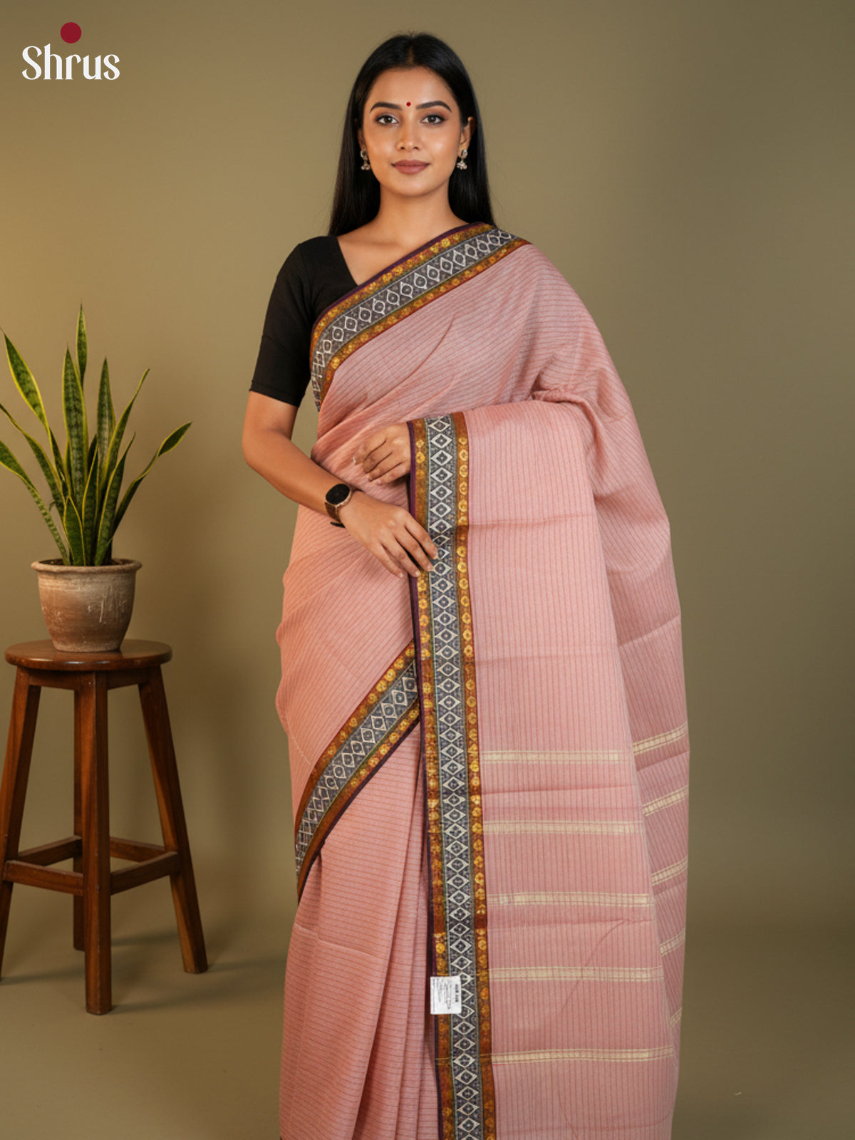Onion Pink - South Cotton Saree- DLS15221