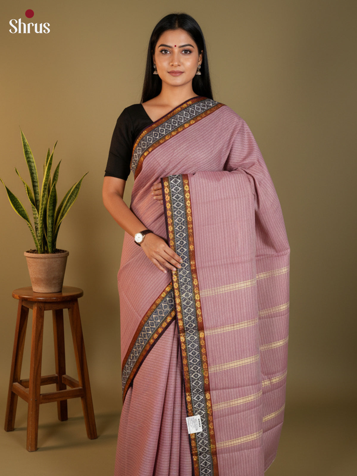 mauve - South Cotton Saree- DLS15227