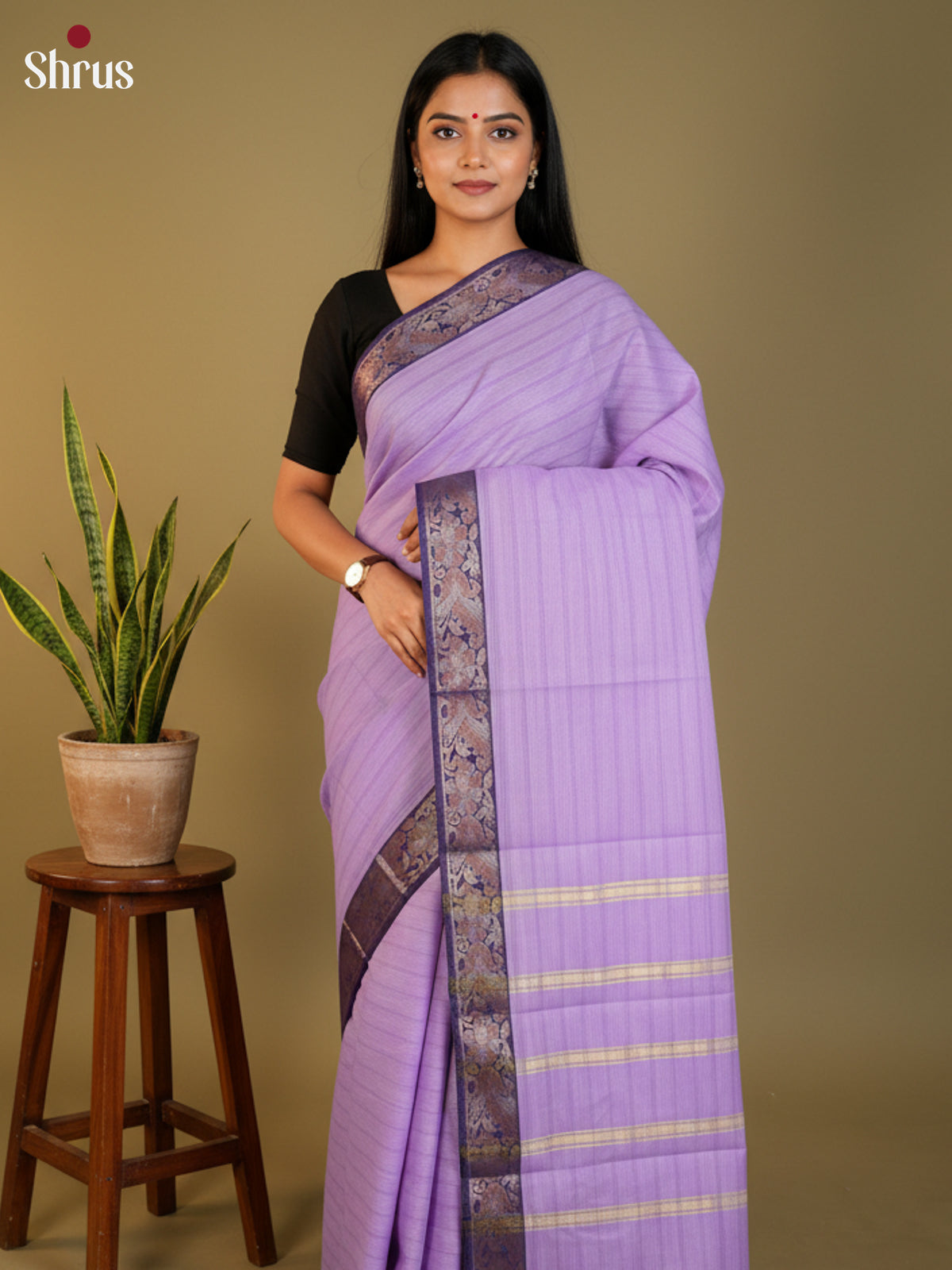 Lilac & Violet - South Cotton Saree -DLS15236