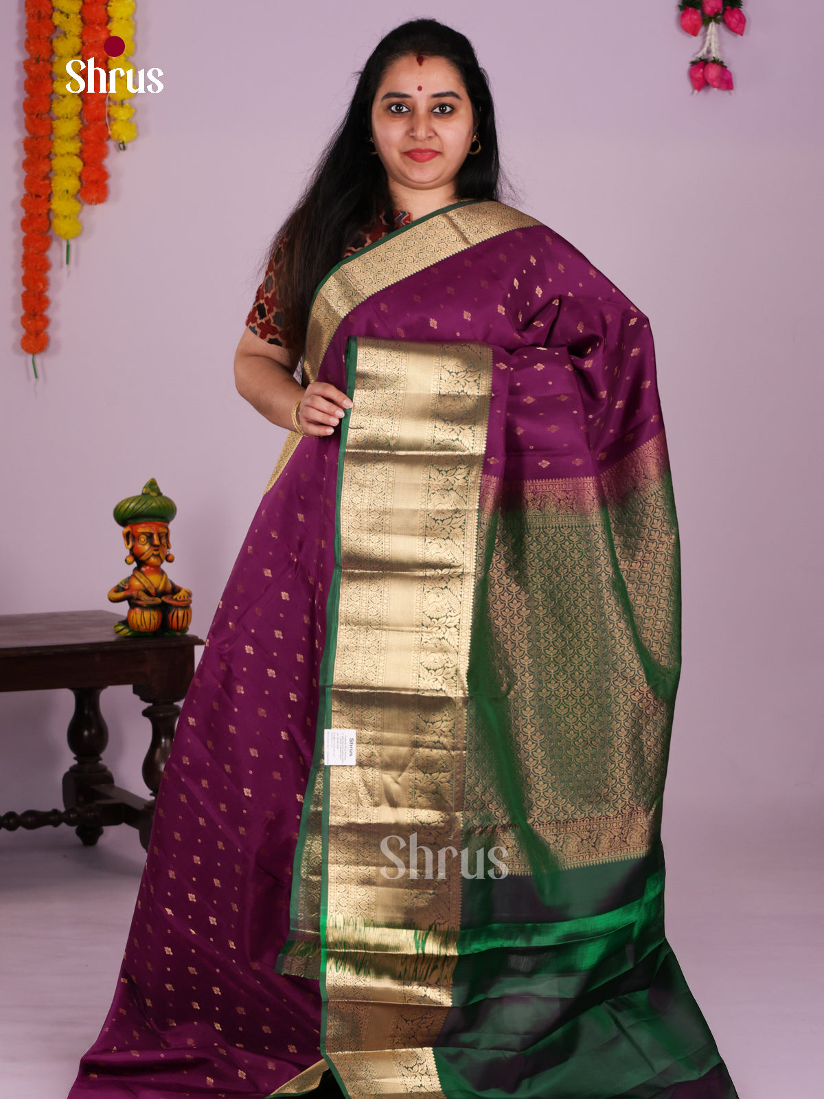 DLS16007 - Kanchipuram-halfpure Saree - Shop on Shrus.com