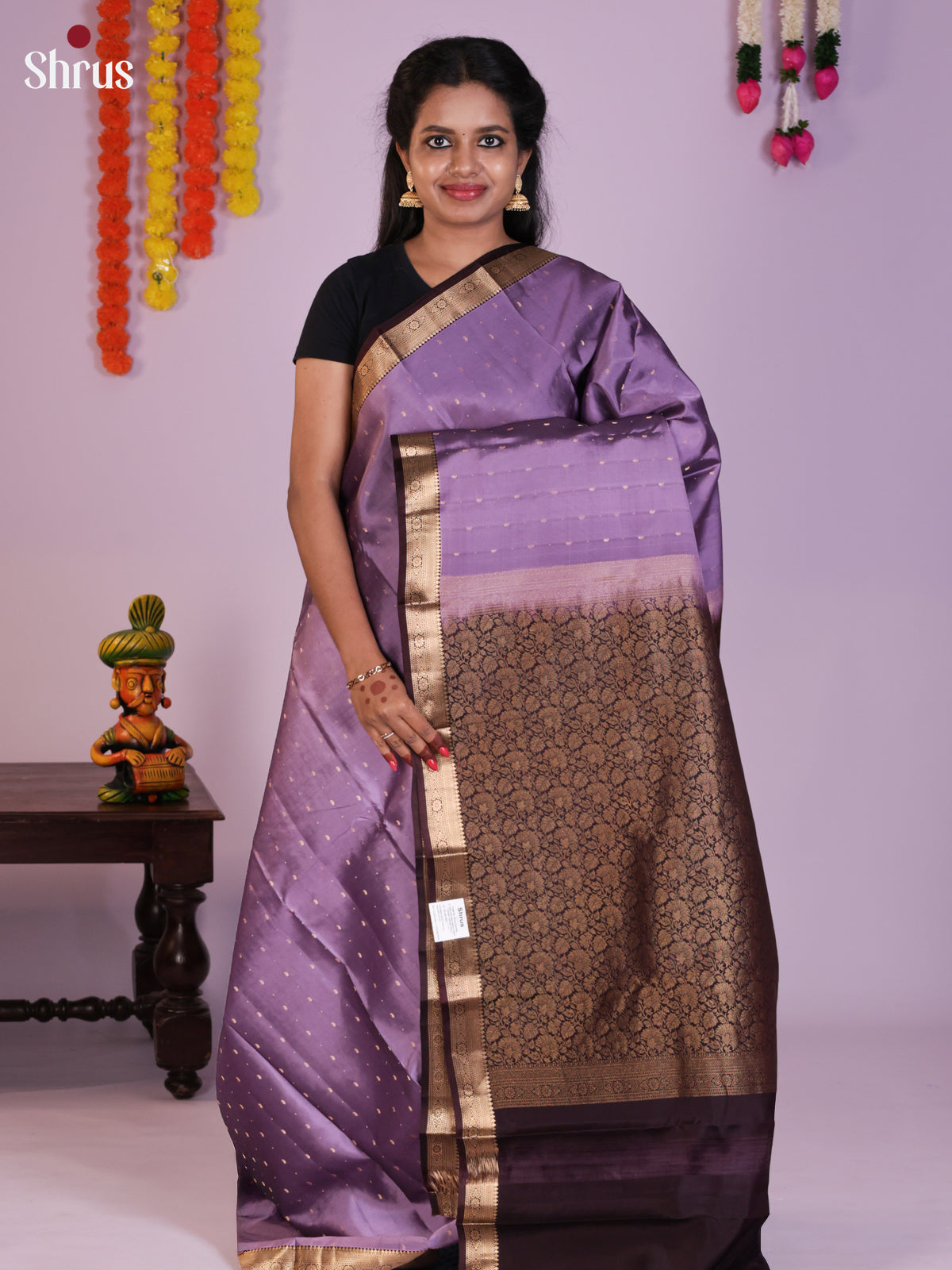 DLS16014 - Kanchipuram-halfpure Saree - Shop on Shrus.com