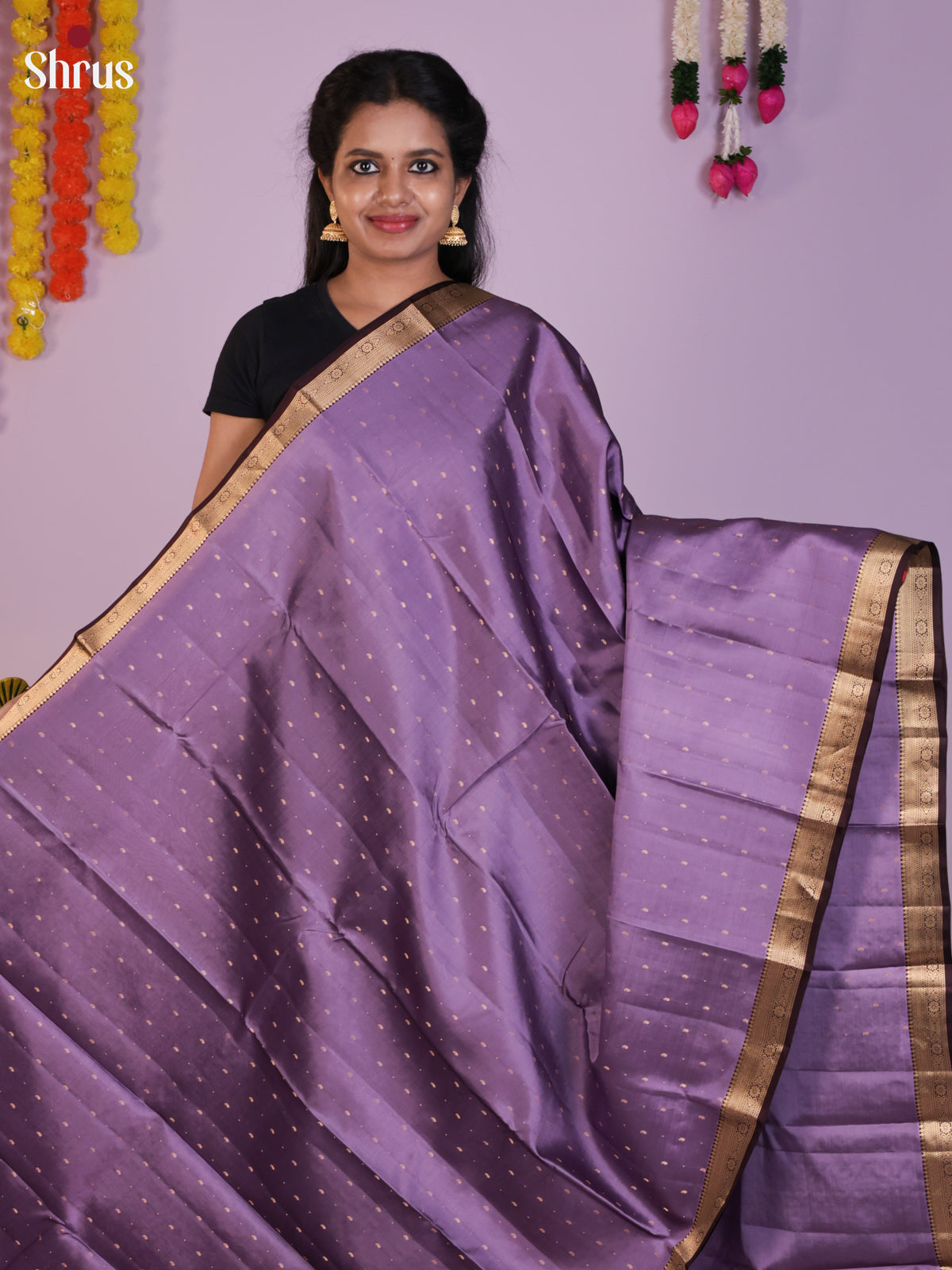 DLS16014 - Kanchipuram-halfpure Saree - Shop on Shrus.com
