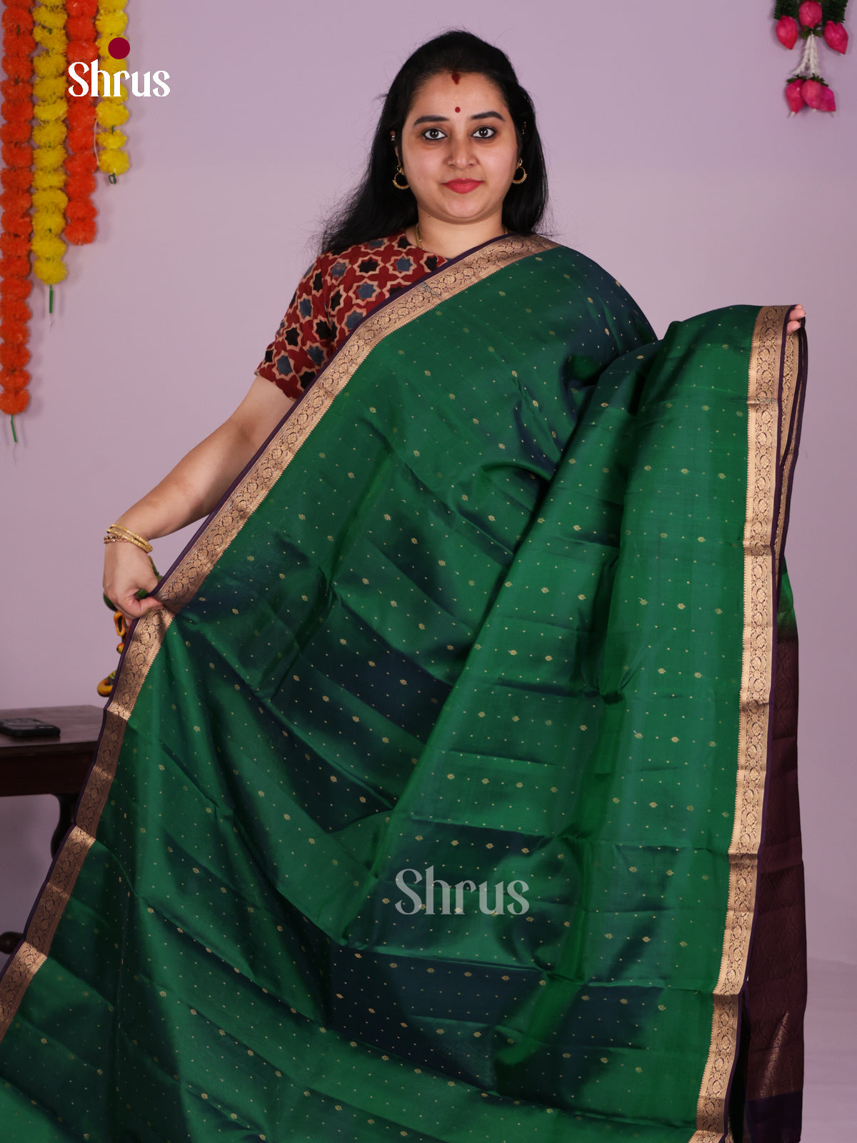 DLS16017 - Kanchipuram-halfpure Saree - Shop on Shrus.com