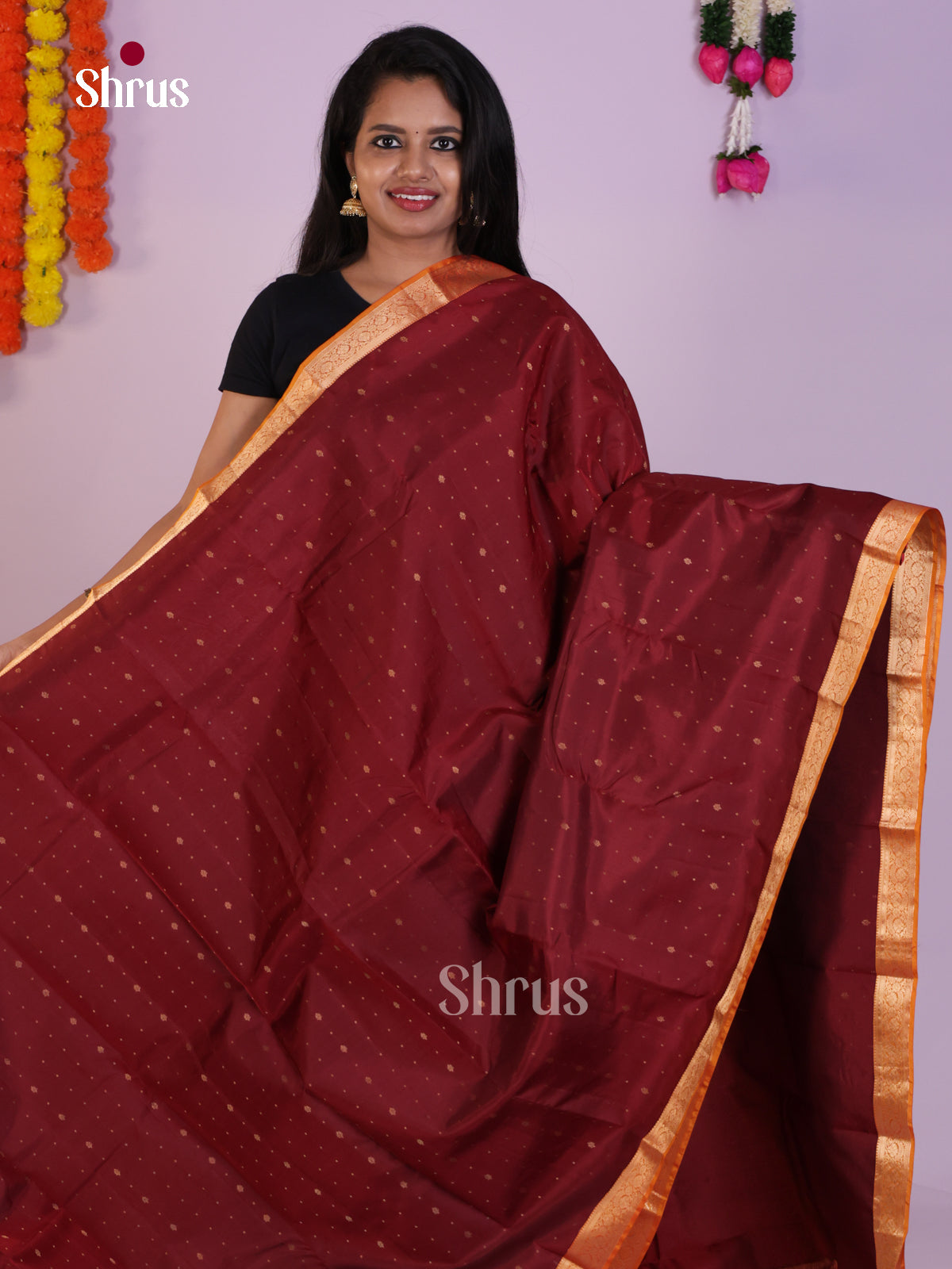 DLS16018 - Kanchipuram-halfpure Saree - Shop on Shrus.com