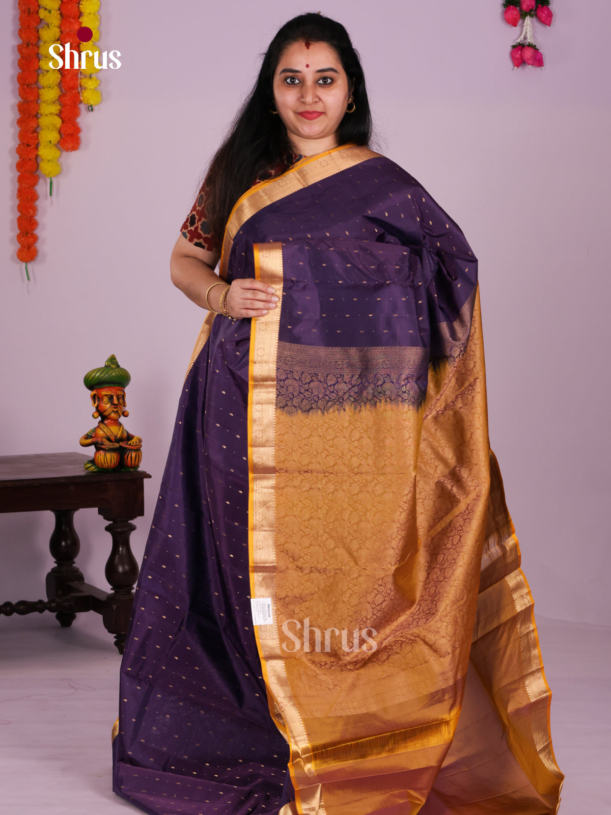 DLS16019 - Kanchipuram-halfpure Saree - Shop on Shrus.com