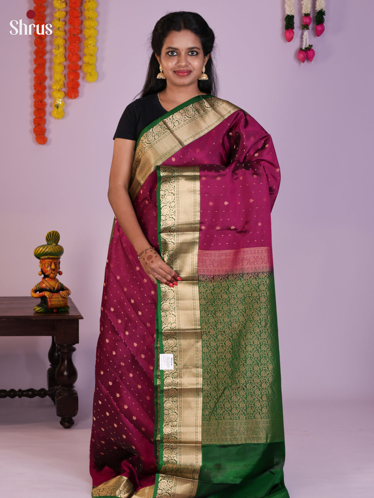 DLS16022 - Kanchipuram-halfpure Saree - Shop on Shrus.com