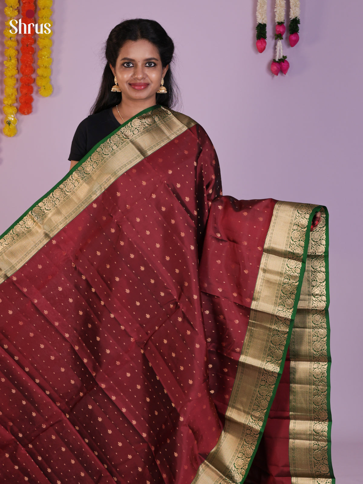 DLS16023 - Kanchipuram-halfpure Saree - Shop on Shrus.com