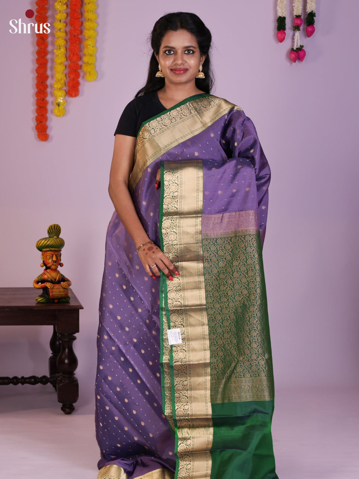 DLS16024 - Kanchipuram-halfpure Saree - Shop on Shrus.com