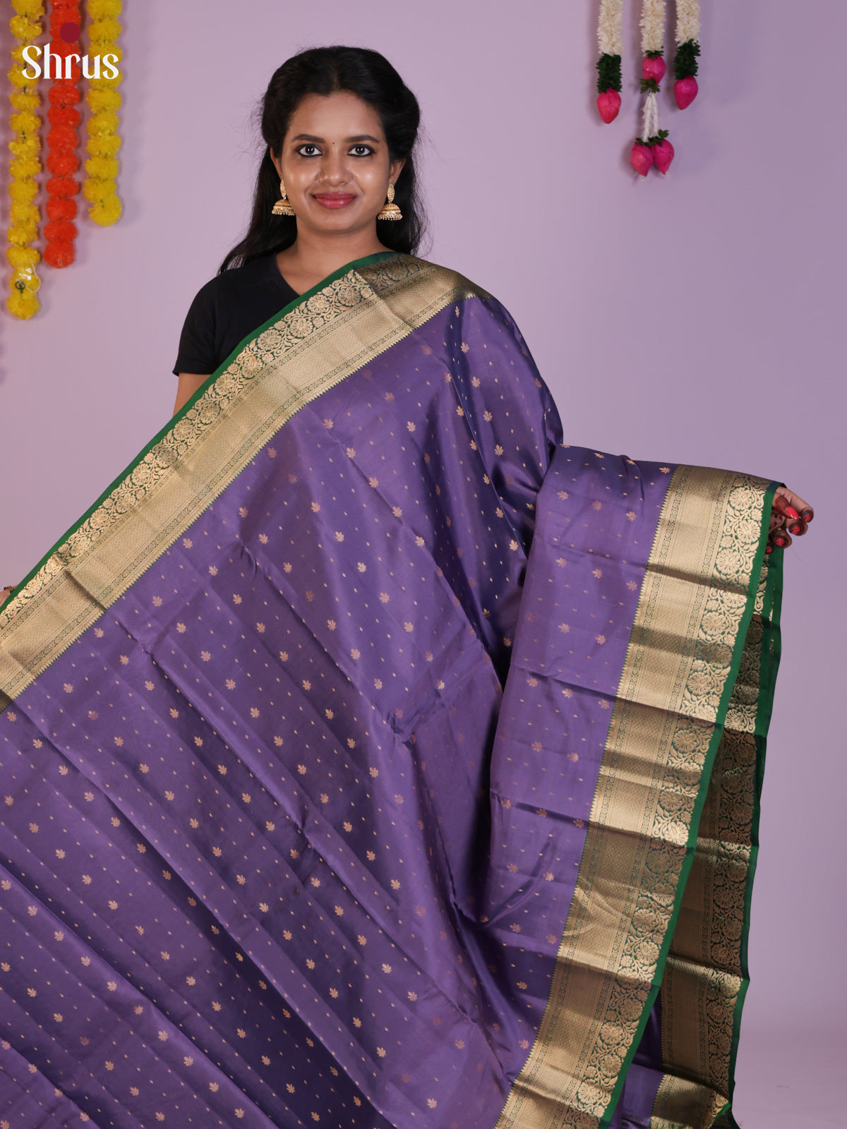 DLS16024 - Kanchipuram-halfpure Saree - Shop on Shrus.com