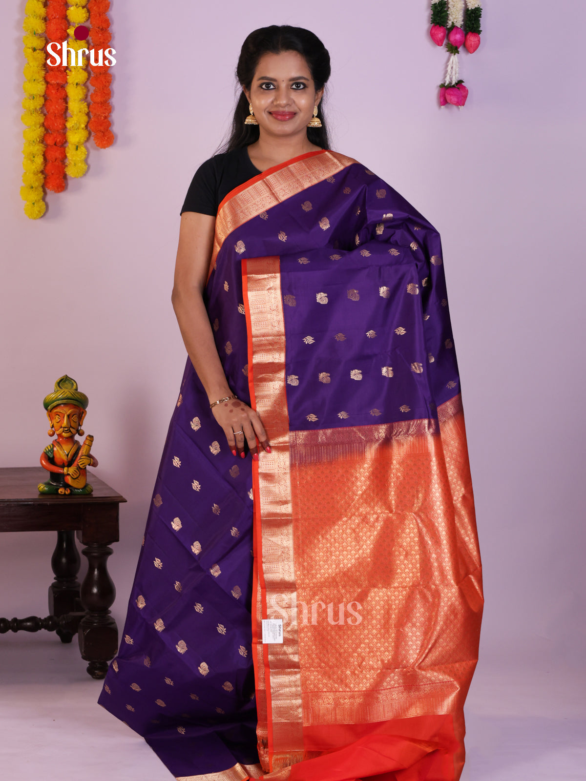 DLS16038 - Kanchipuram Korvai Butta Saree - Shop on Shrus.com