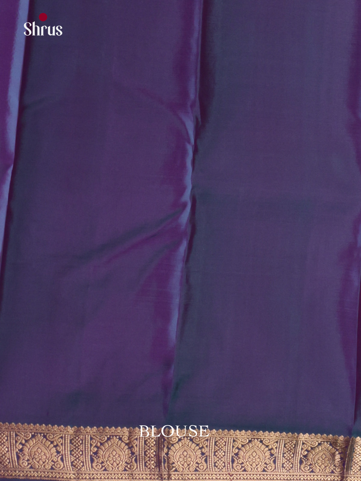 Deep Purple Kanjivaram Pattu Saree With Gold Diamond Buttas & Teal Brocade Pallu