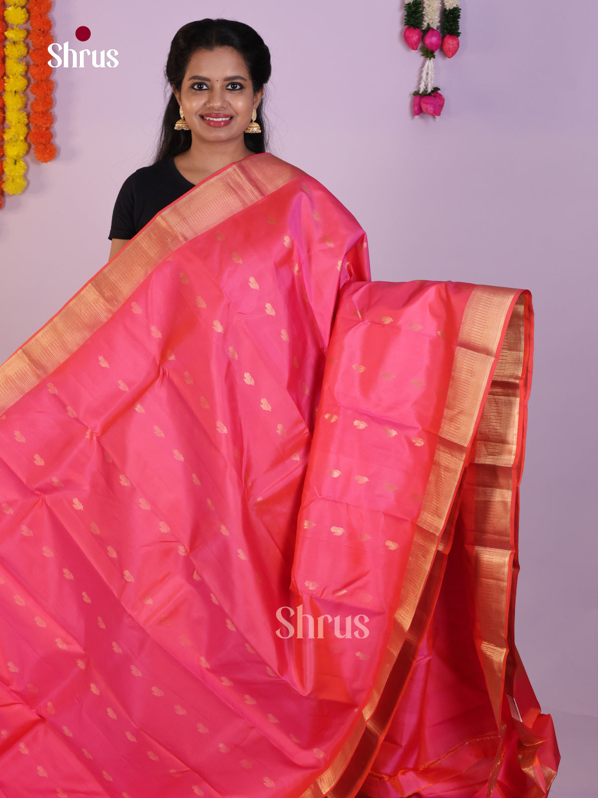 DLS16109 - Kanchipuram Butta design Saree - Shop on Shrus.com