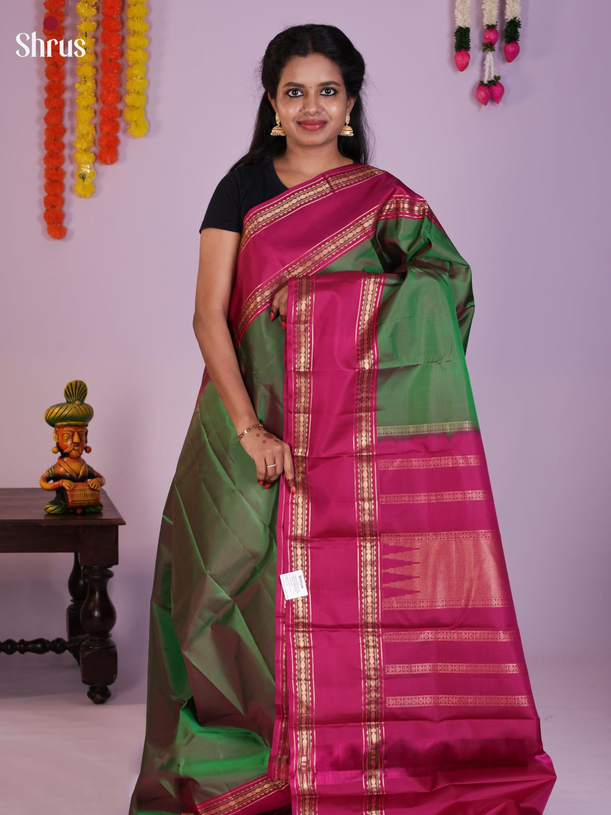 DLS16125 - Kanchipuram Rettapet Saree - Shop on Shrus.com