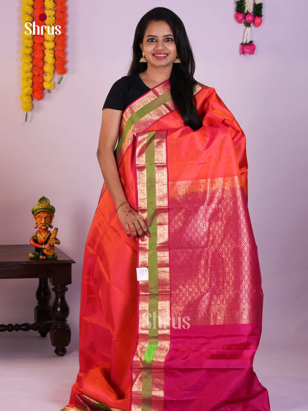 DLS16127 - Kanchipuram Rettapet Saree - Shop on Shrus.com