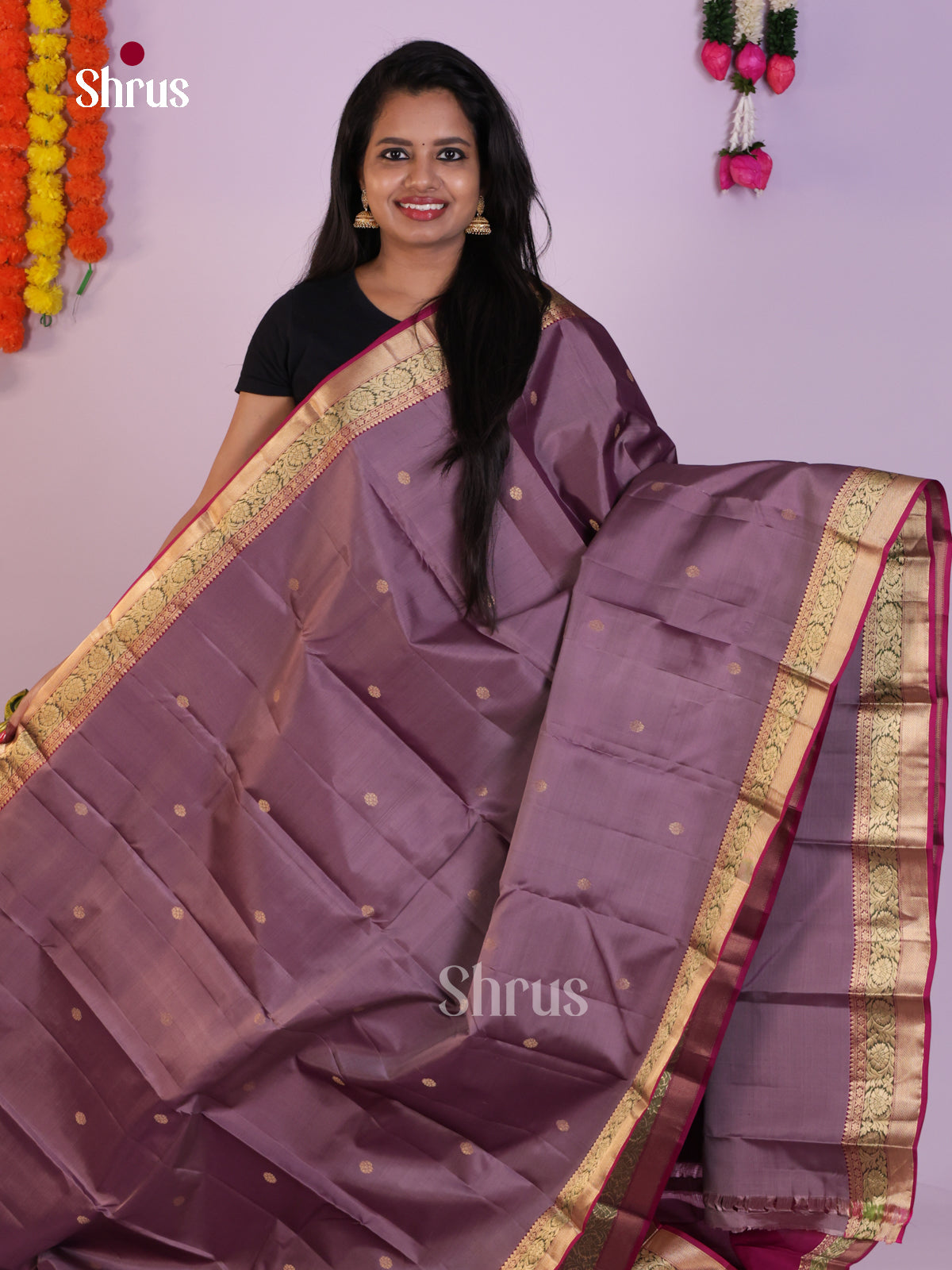 DLS16131 - Kanchipuram Butta design Saree - Shop on Shrus.com
