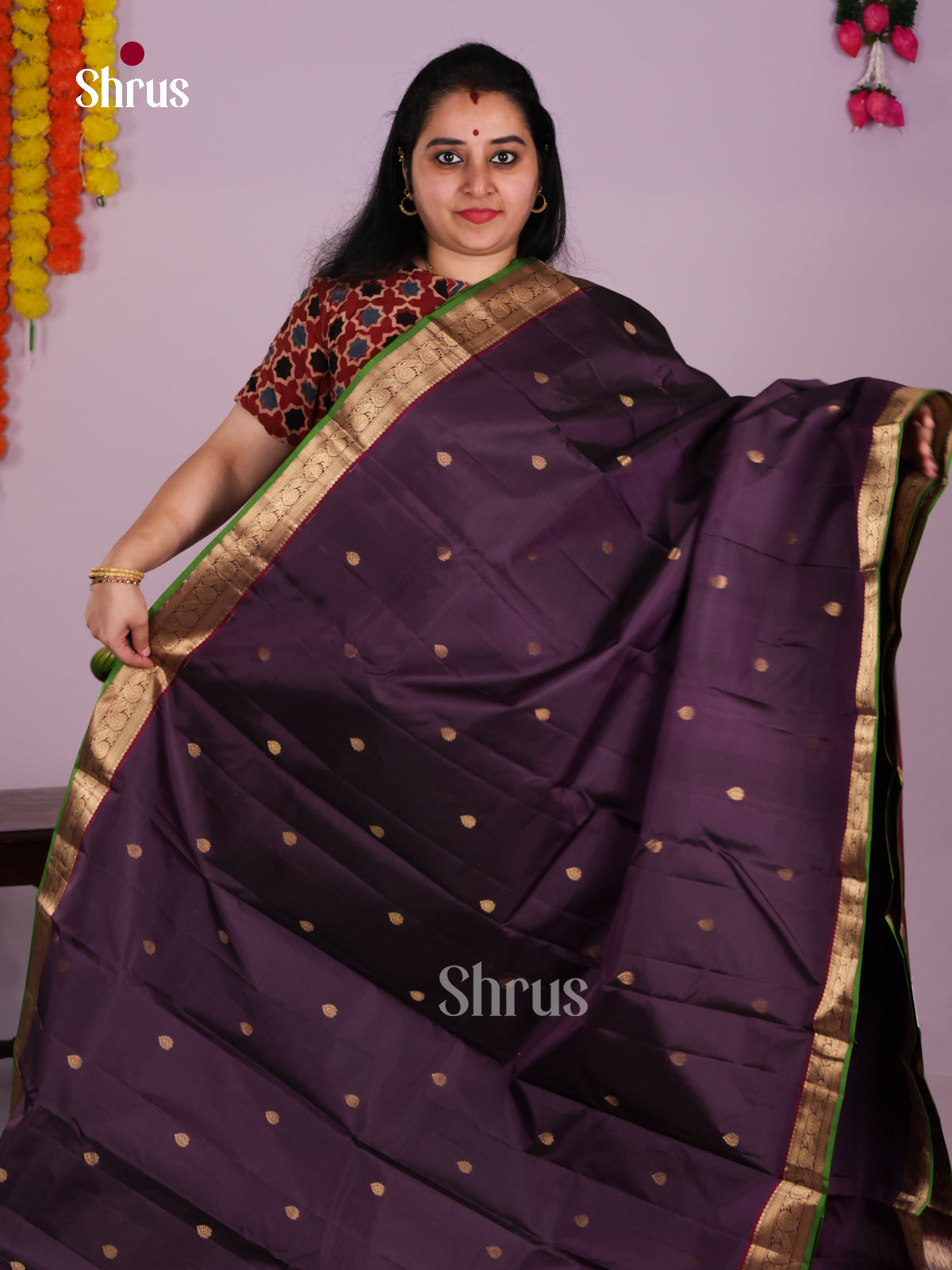 DLS16138 - Kanchipuram Butta design Saree - Shop on Shrus.com