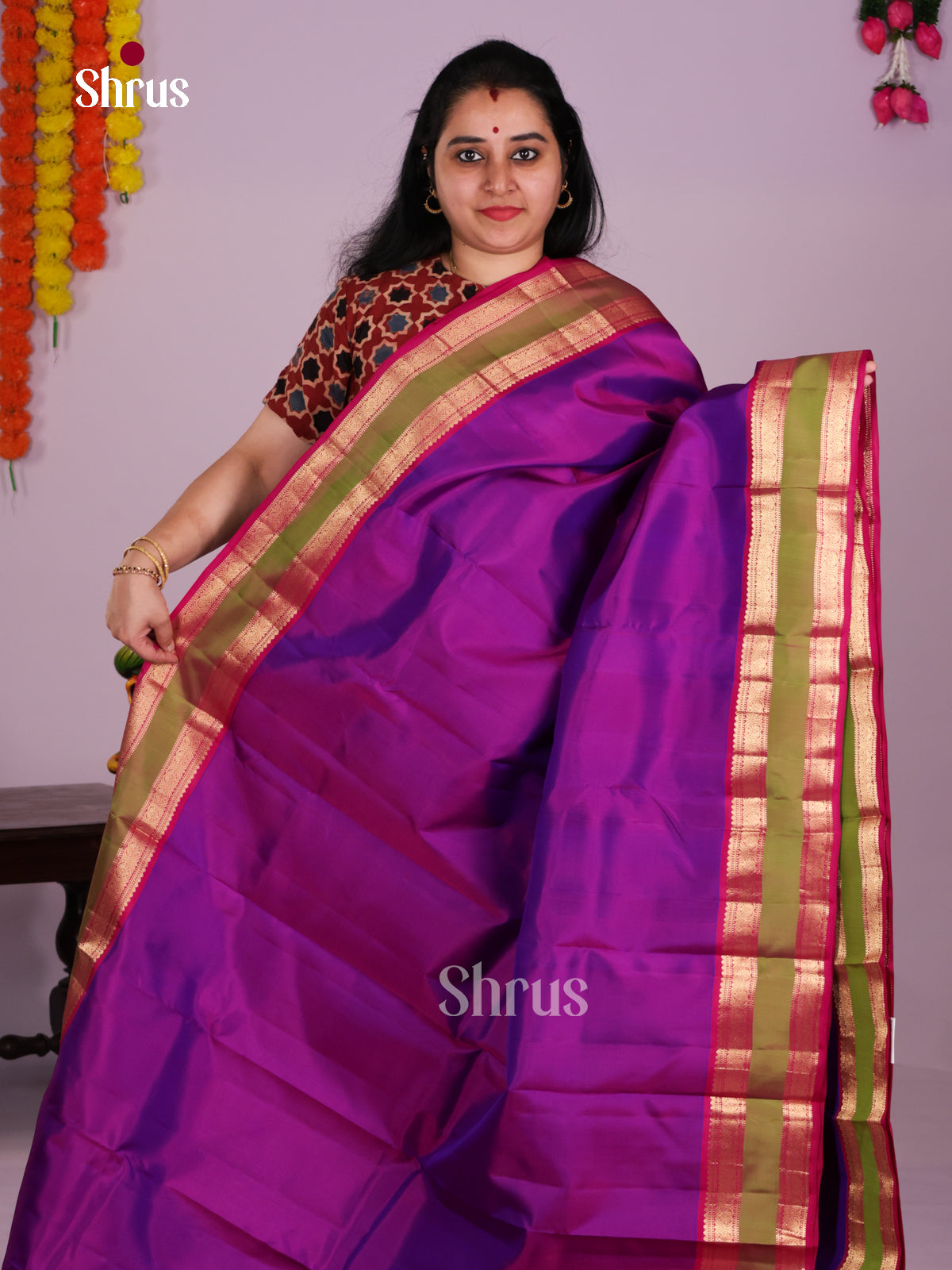 DLS16160 - Kanchipuram Rettapet Saree - Shop on Shrus.com