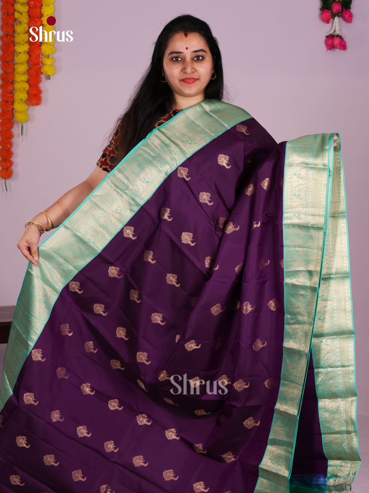 DLS16230 - Kanchipuram Korvai Butta Saree - Shop on Shrus.com