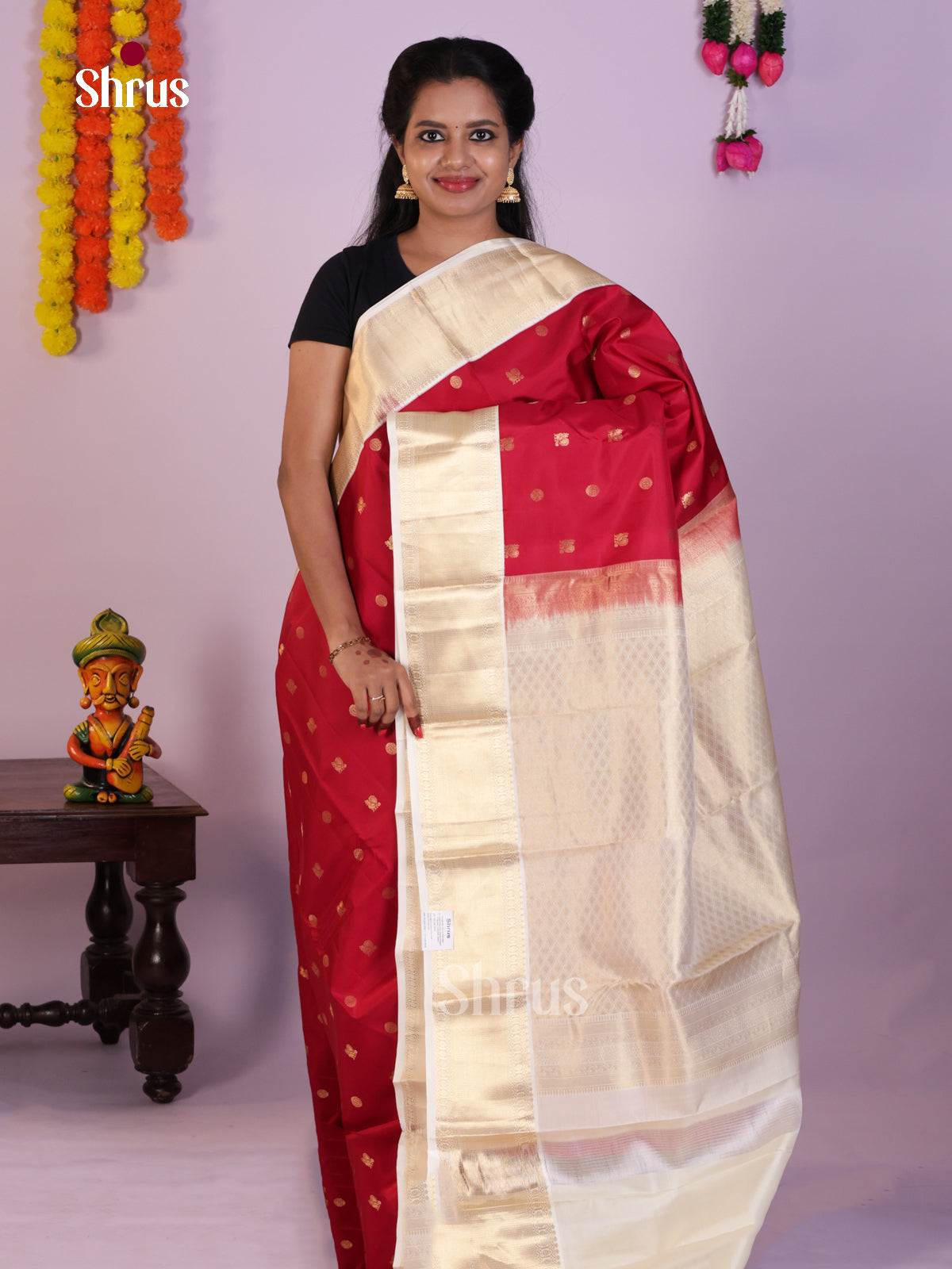 DLS16233 - Kanchipuram Korvai Butta Saree - Shop on Shrus.com