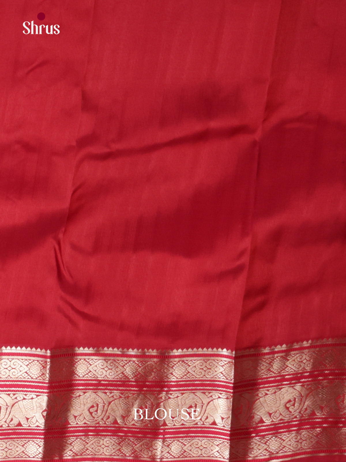 Dark Blue Kanjivaram Saree With Gold Buttas & Red Zari Pallu