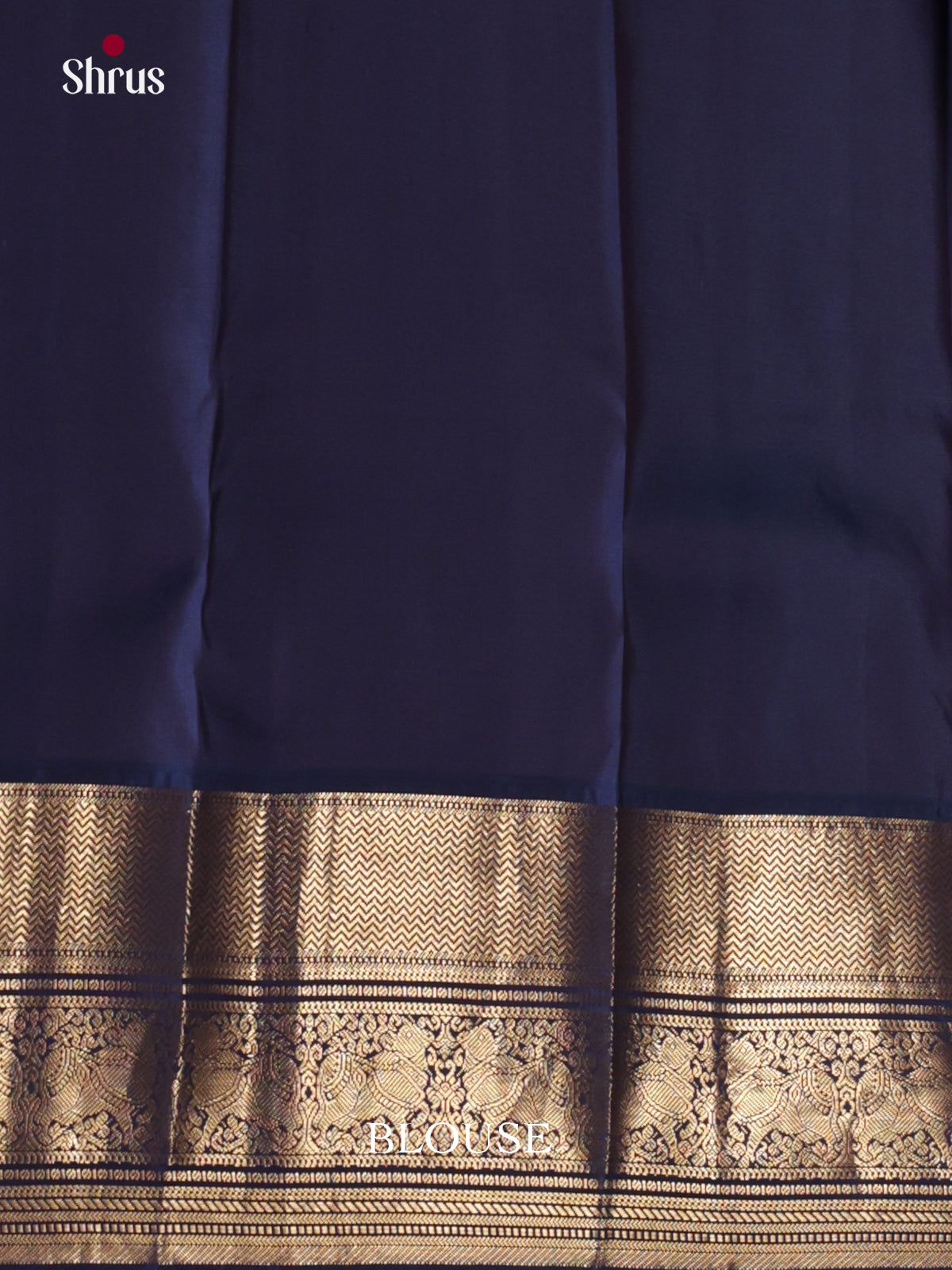 Red Wedding Saree With Golden Buttas & Navy Blue Zari Pally With Paisley Motifs