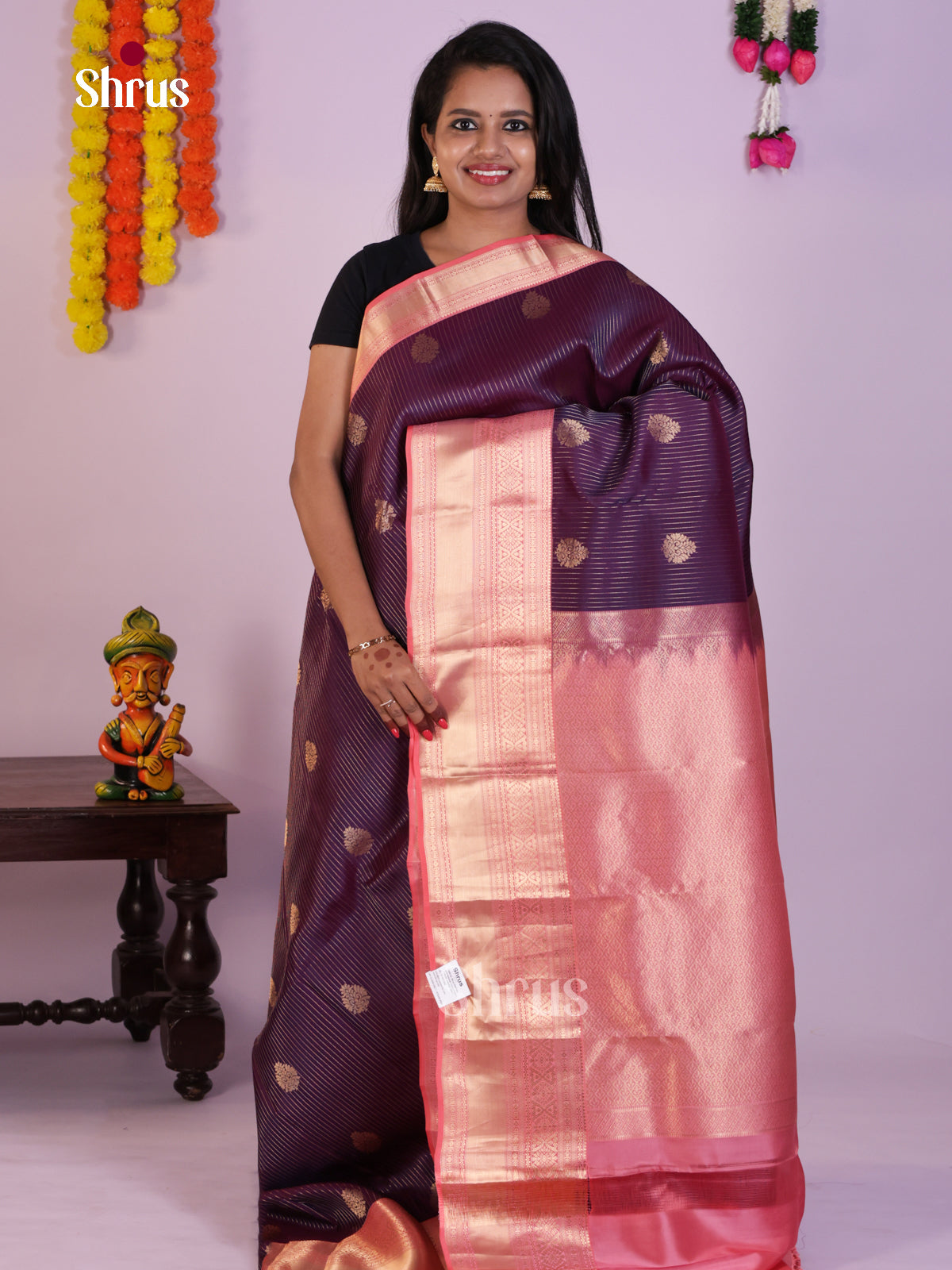 DLS16289 - Kanchipuram Korvai Butta Saree - Shop on Shrus.com