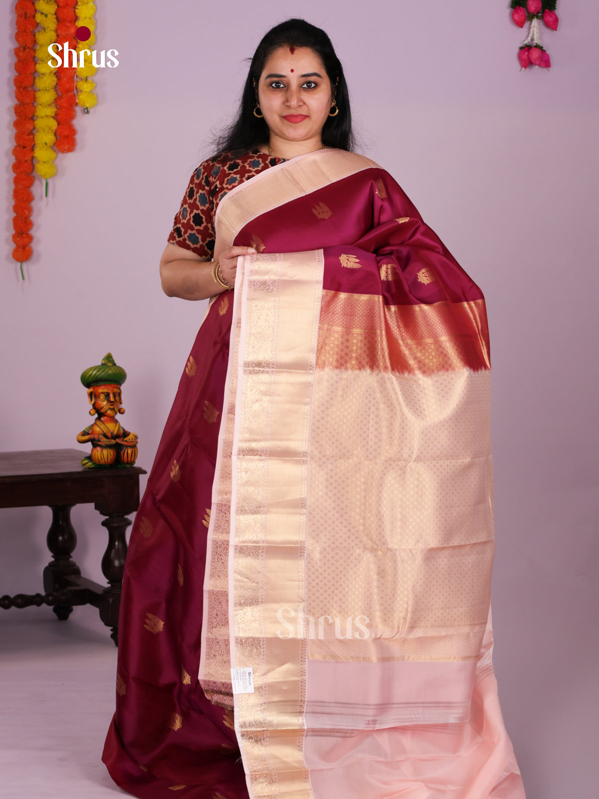 DLS16307 - Kanchipuram Korvai Butta Saree - Shop on Shrus.com