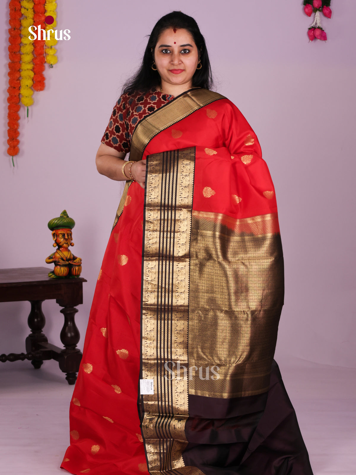DLS16308 - Kanchipuram Korvai Butta Saree - Shop on Shrus.com