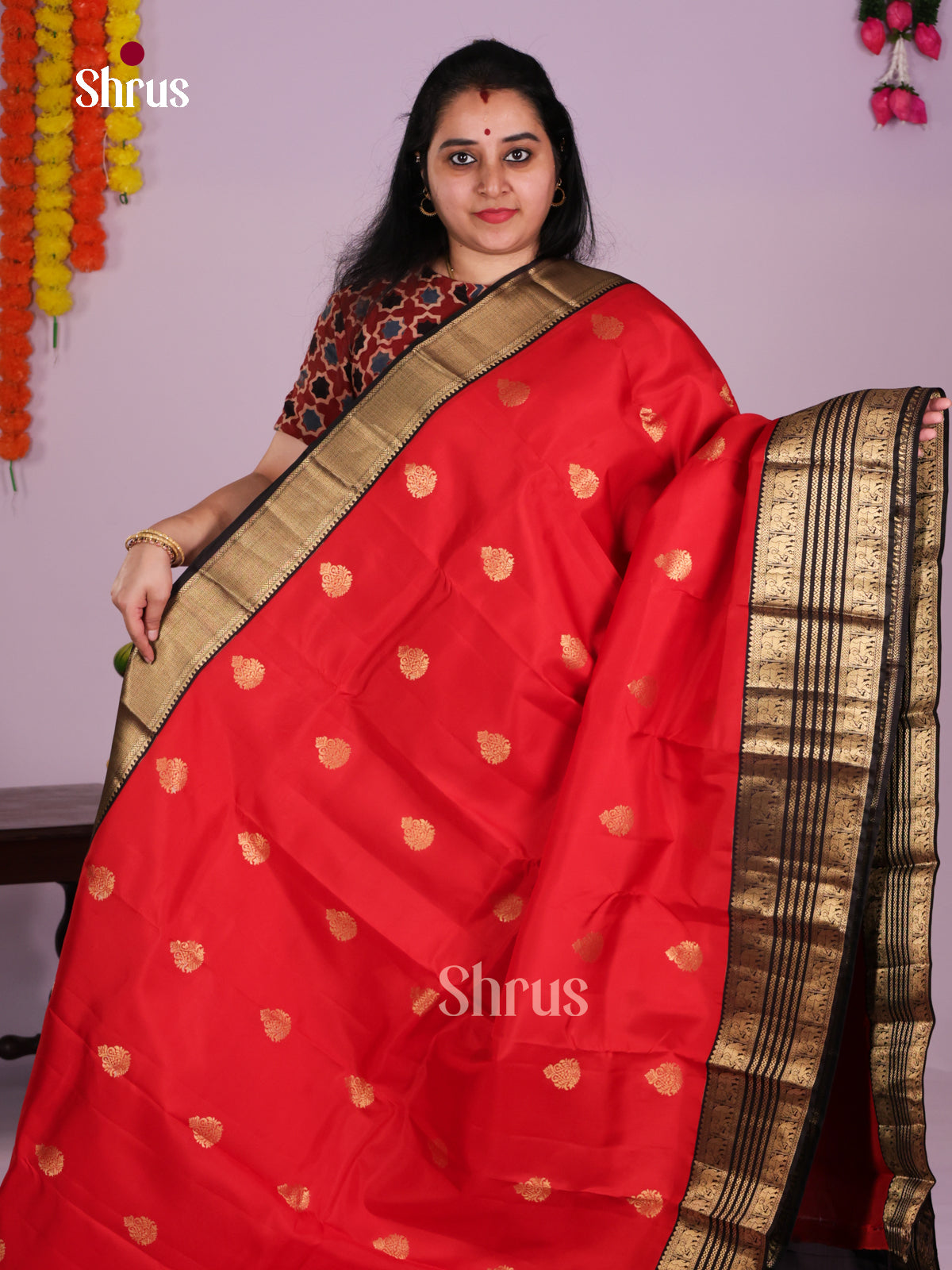 DLS16308 - Kanchipuram Korvai Butta Saree - Shop on Shrus.com