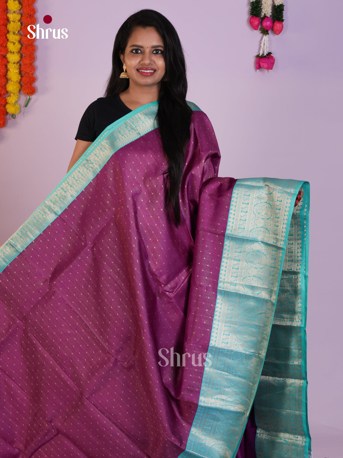DLS16314 - Kanchipuram Korvai Butta Saree - Shop on Shrus.com