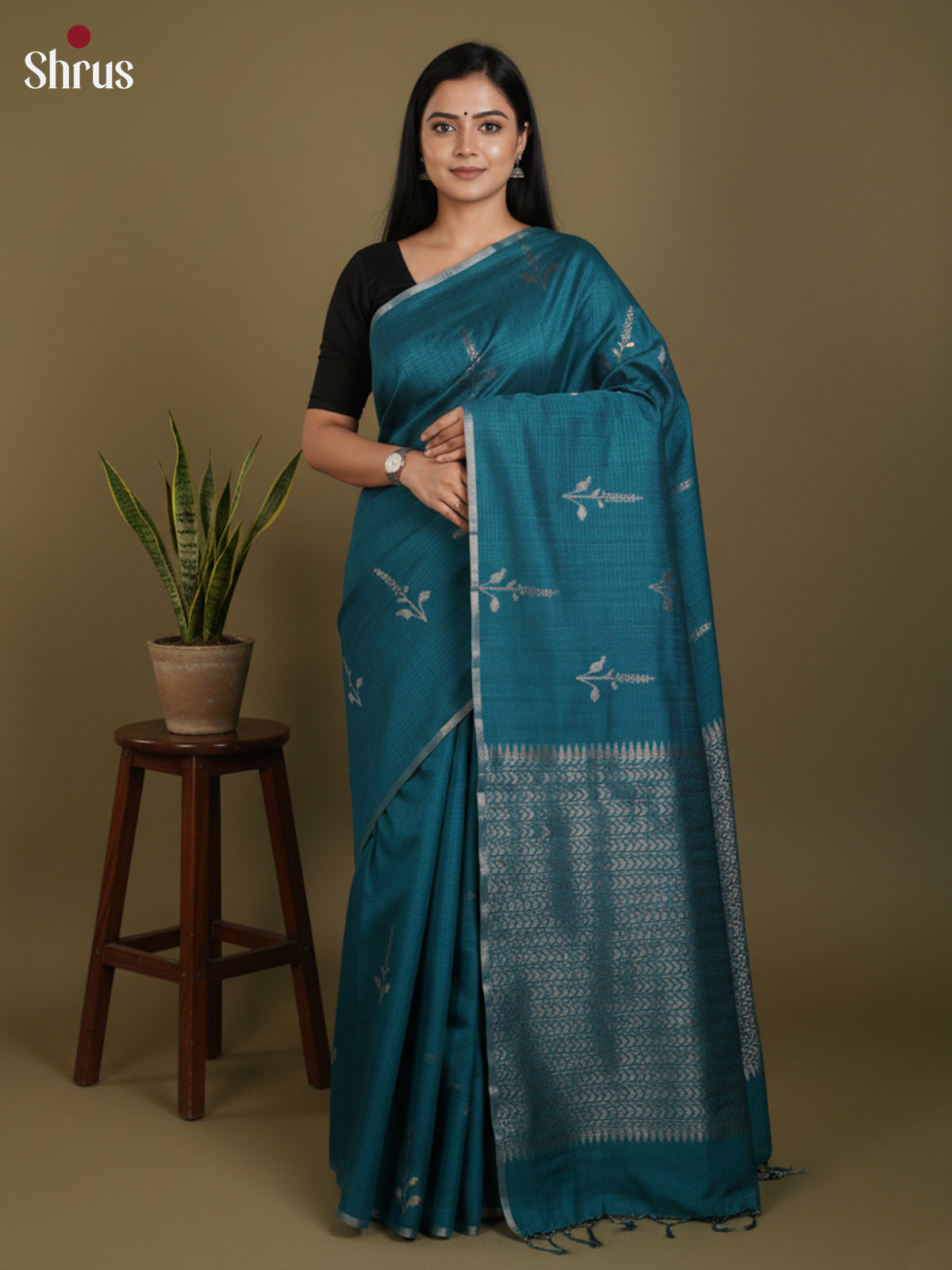 DLS19031 - Semi Jute Saree - Shop on Shrus.com